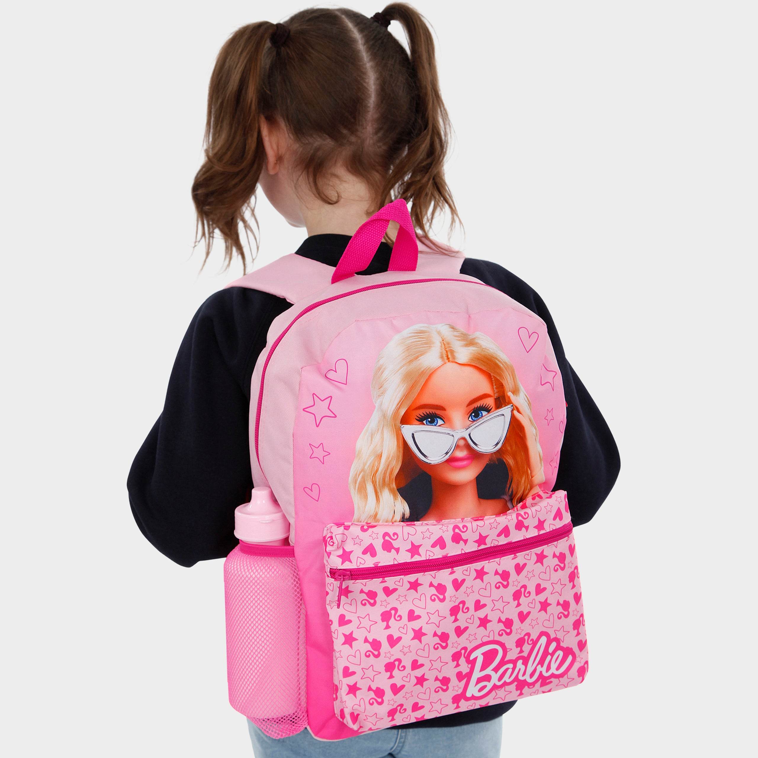 Safta Junior Zaino Scuola Barbie Love Con Schienale Imbottito, Tasche Portabottiglie, Adattabile A Carrello – Unisex