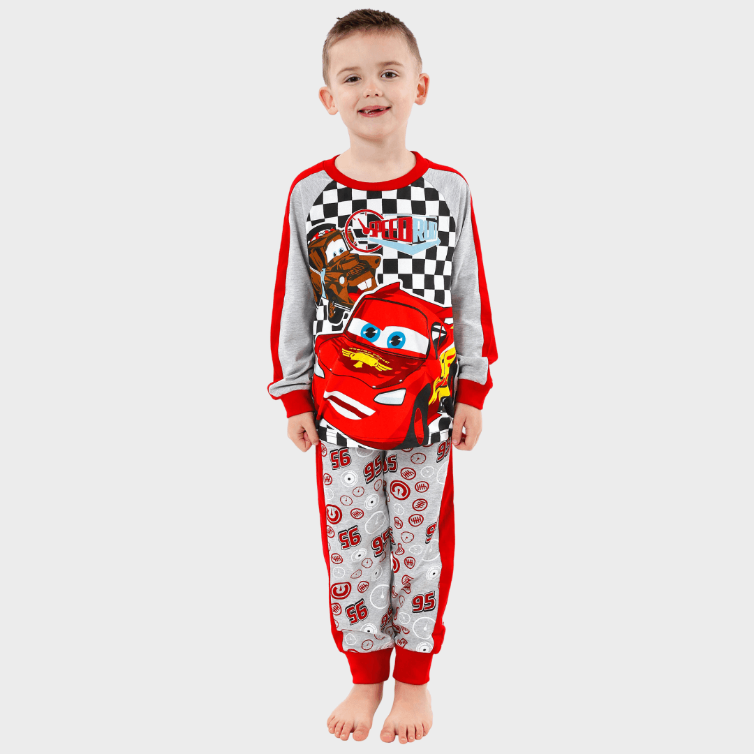 Lightning McQueen Boys Pyjamas 100% Cotton Disney Cars PJs Red