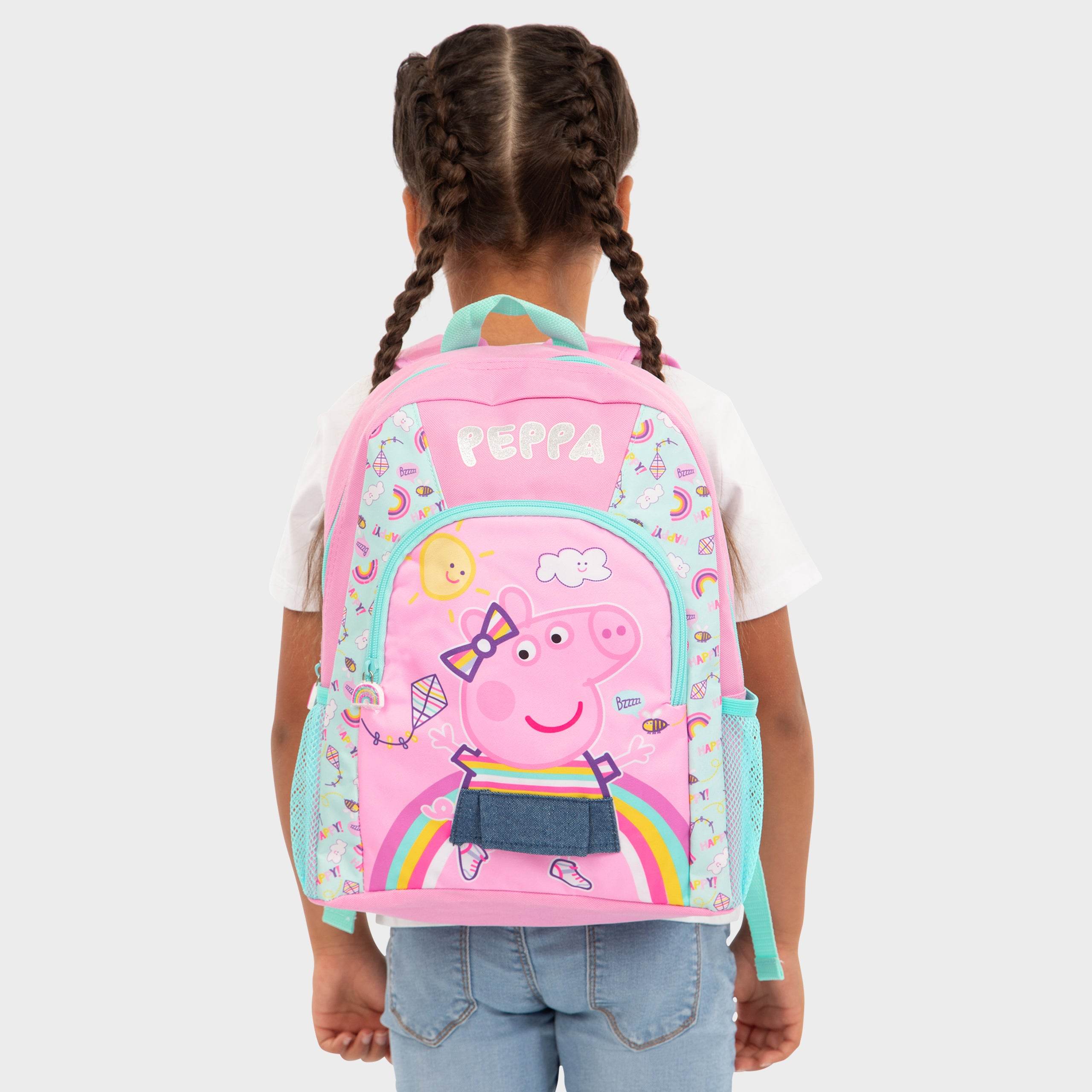 Peppa Pig Rainbow Girls Backpack Peppa Pig School Bag Pink