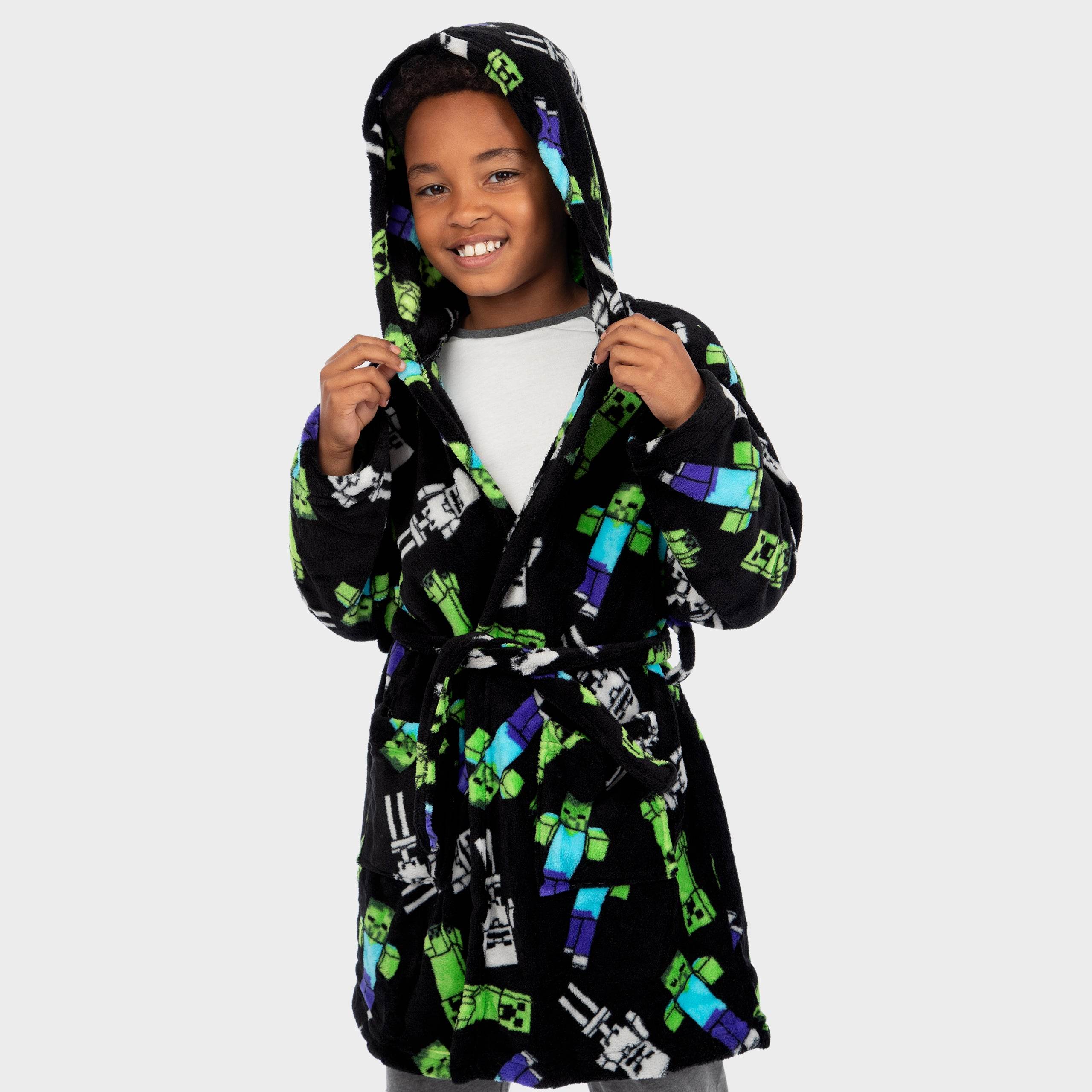 Fleece Badjas Kinderen Minecraft Badjas Voor Kinderen, Jongens, Fleece, Ochtendjas Met Capuchon, Creeper-design, Groen, 152 Officiële Minecraft Fleece Badjas Kinderen Minecraft Badjas Voor Kinderen, Jongens, Fleece, Ochtendjas Met Capuchon, Creeper-design, Groen, 152 Officiële Minecraft
