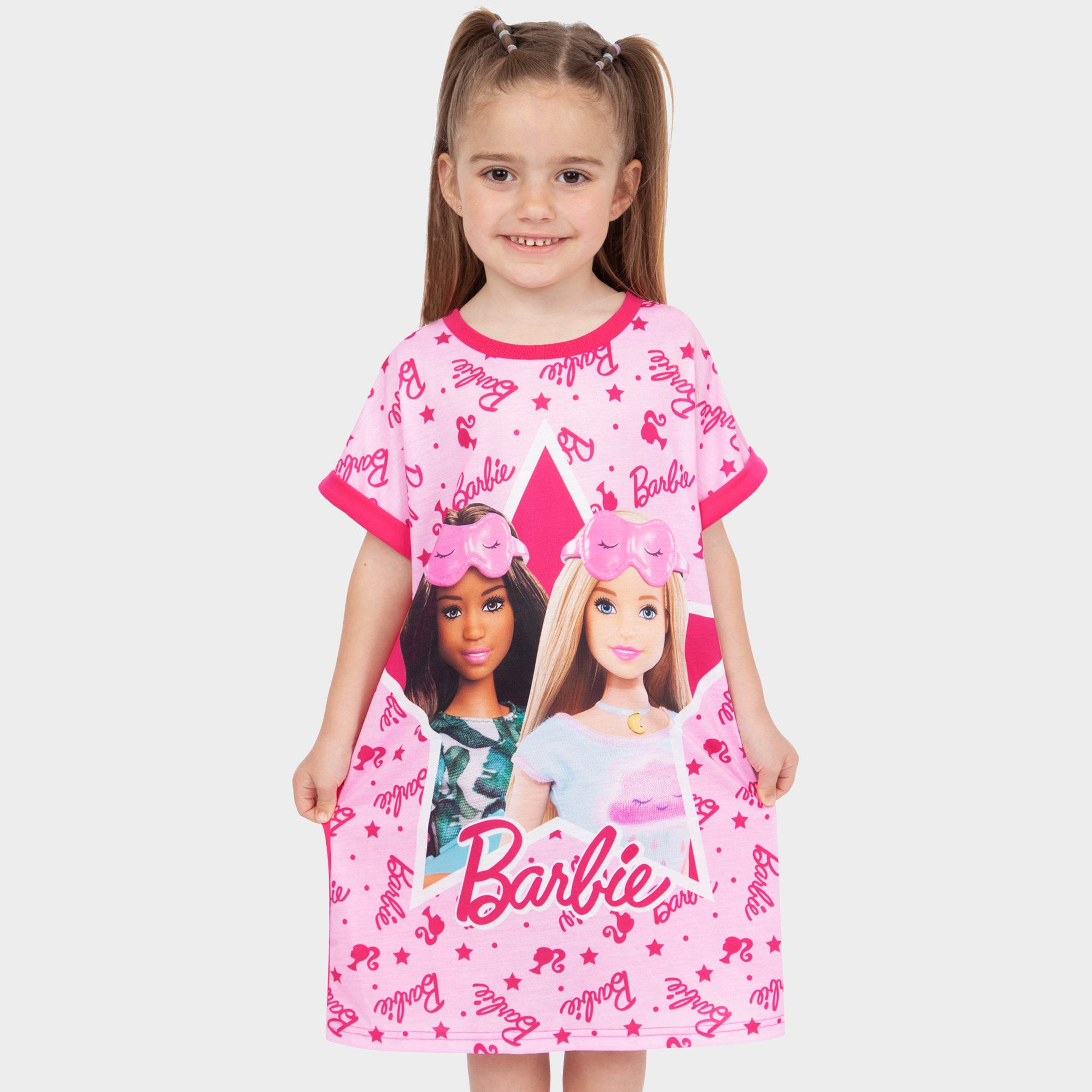Girls Barbie Pyjamas Barbie Short Sleeve Nightdress