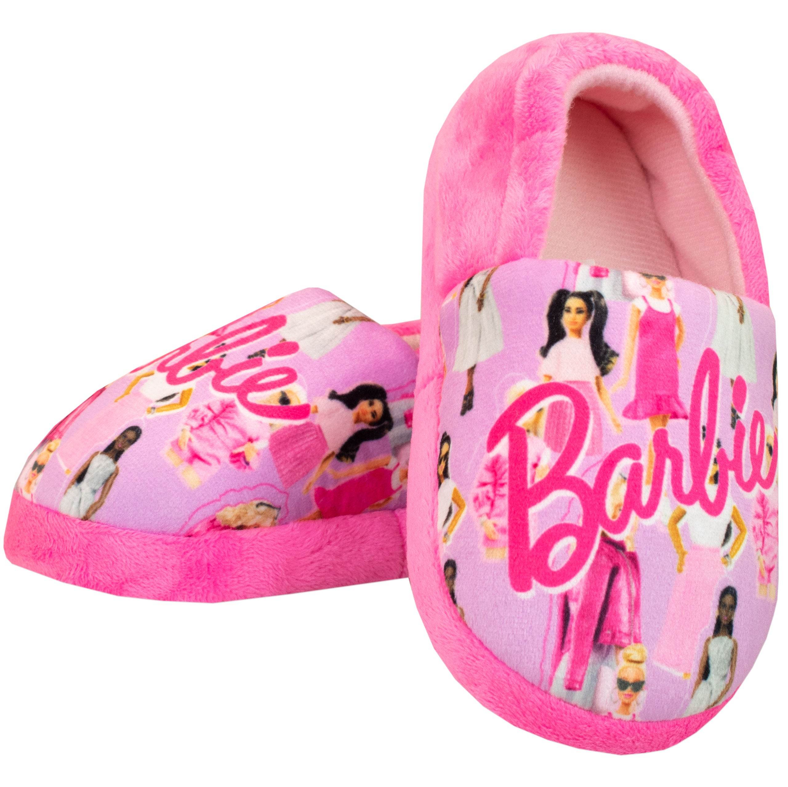 Barbie Girls Slippers Super Soft Fleece Pink