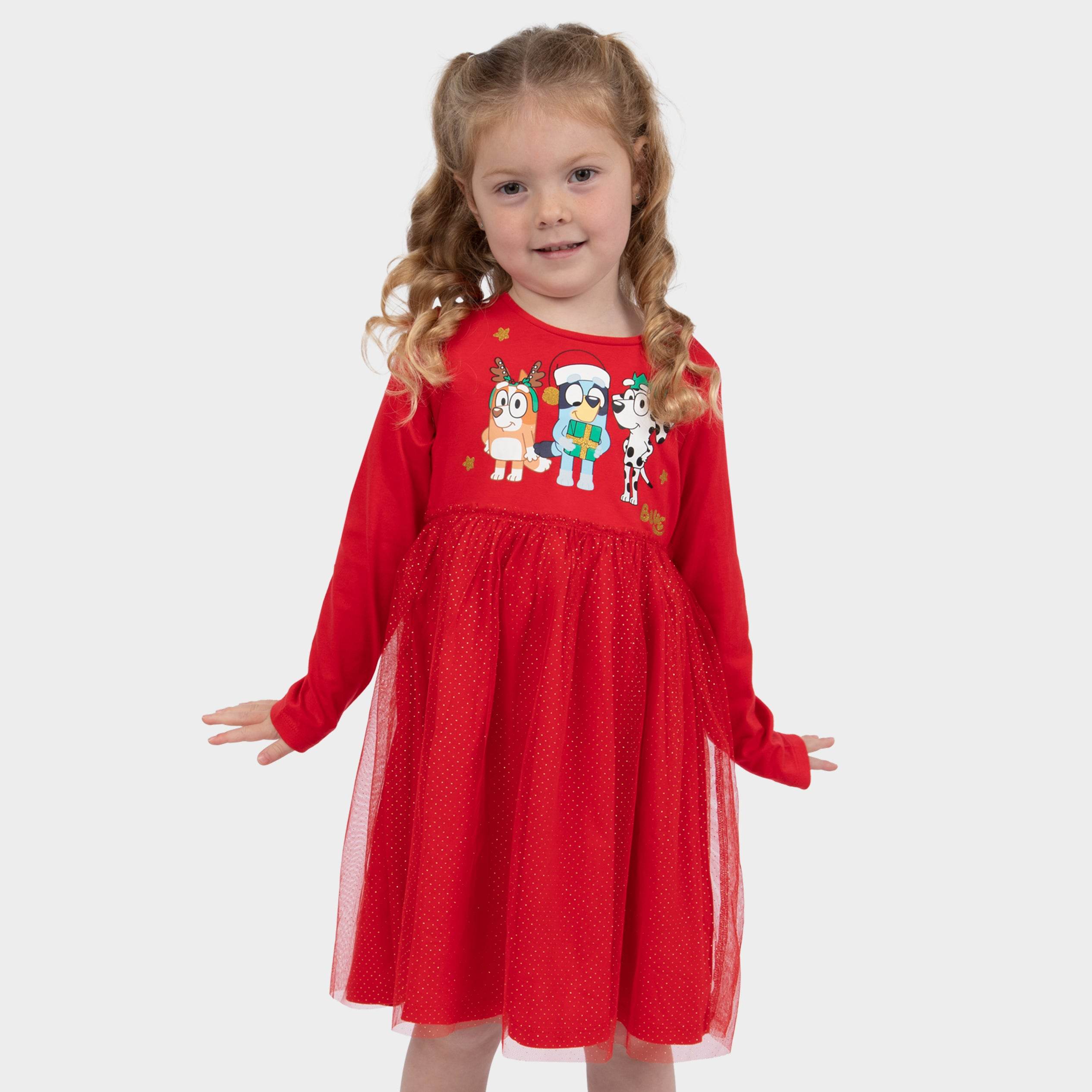 Girls Bluey Party Dress | Glitter Christmas Dress | Character.com Girls Bluey Party Dress | Glitter Christmas Dress | Character.com