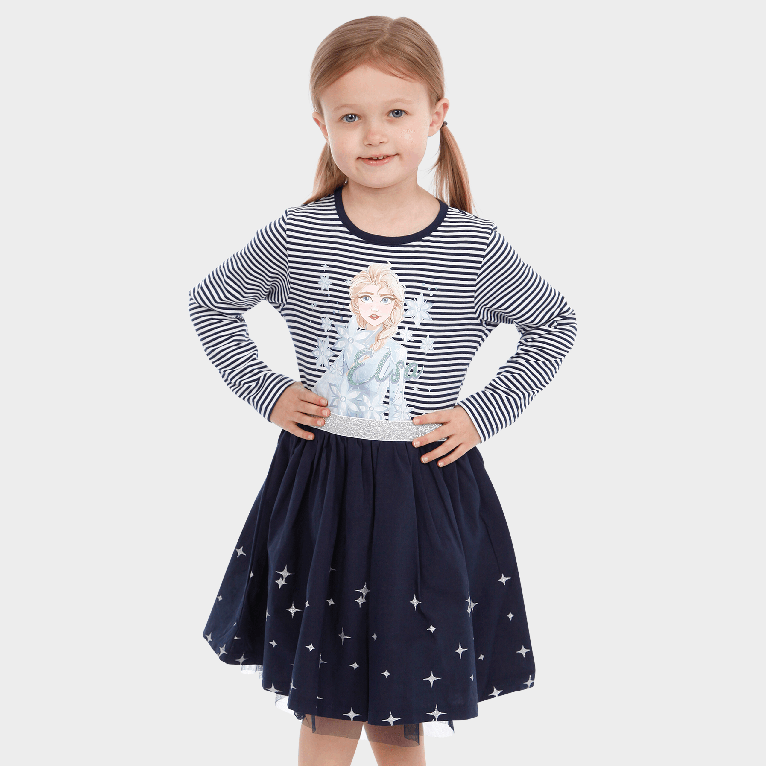 Disney Frozen Girls Dress | 100% Cotton Party Dress | Elsa | Navy Character.com Disney Frozen Girls Dress | 100% Cotton Party Dress | Elsa | Navy Character.com