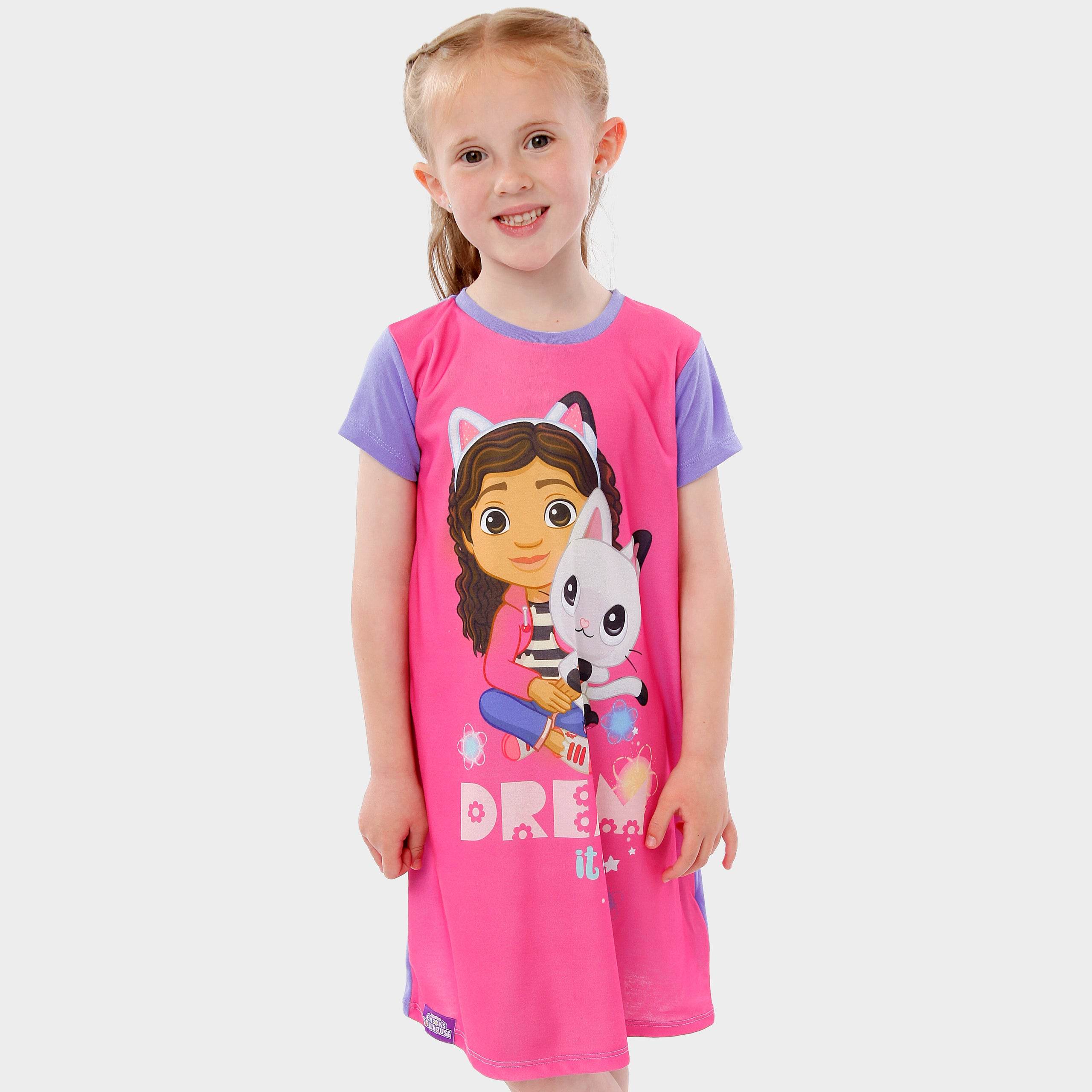 Gabby's Dollhouse Girls Nightdress | Pandy Paws | Pink Character.com Gabby's Dollhouse Girls Nightdress | Pandy Paws | Pink Character.com