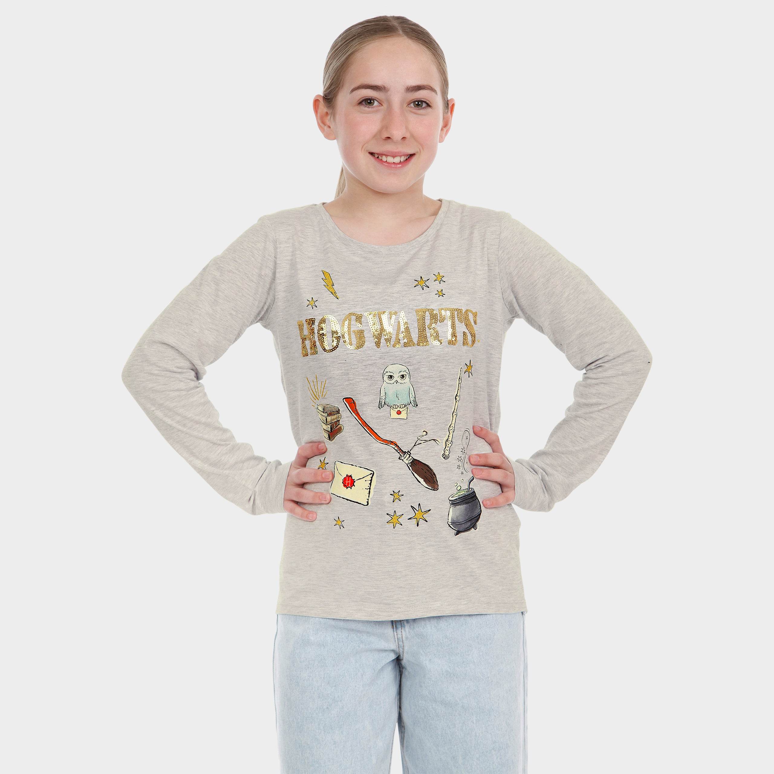 Harry Potter Girls Long Sleeve T Shirt | Cotton Hogwarts Tee