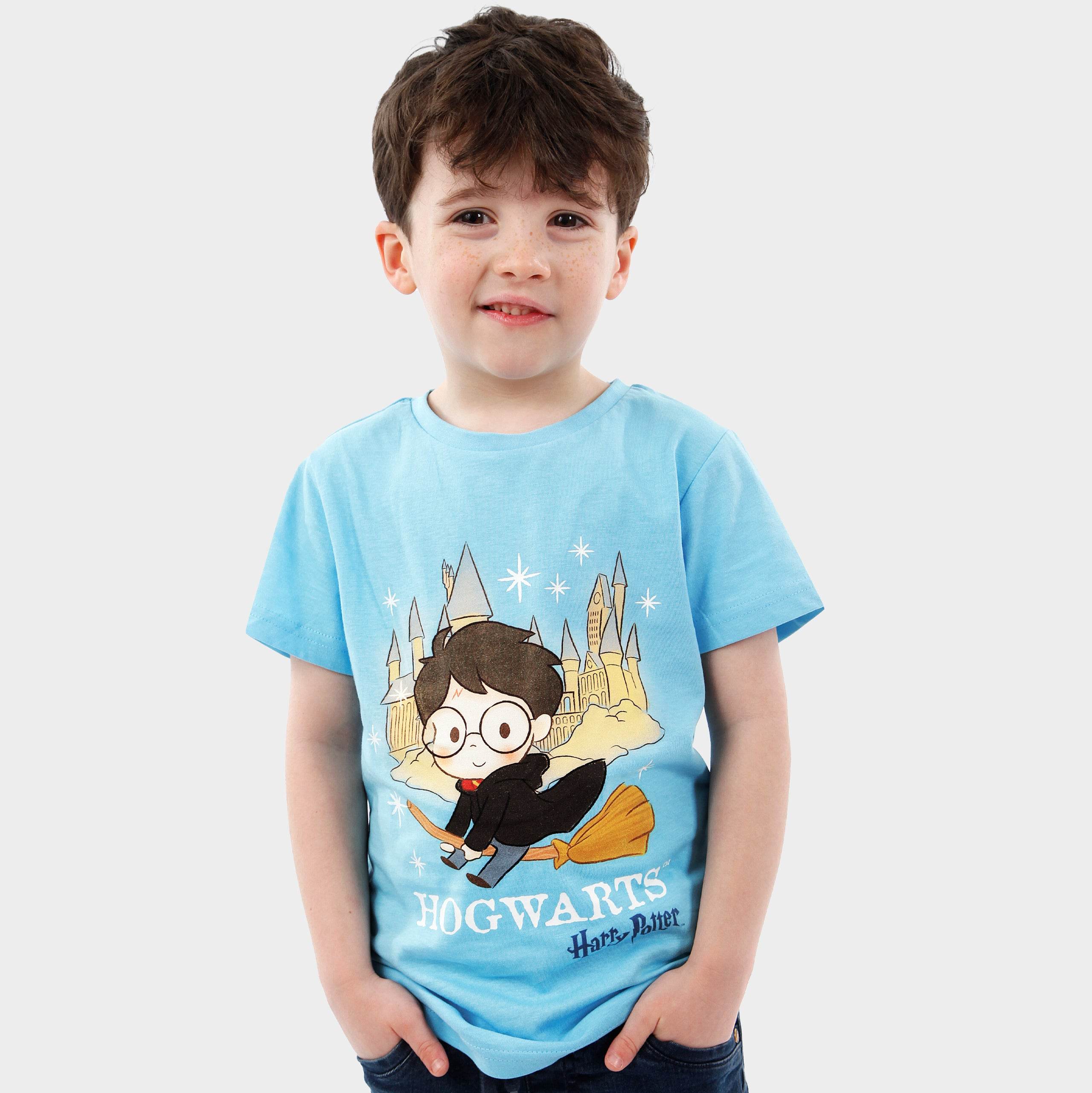 T-Shirt Ufficiale Harry Potter Hogwarts Per Bambini - Unisex, 100% Cotone, Taglie Da 1 A 13 Anni