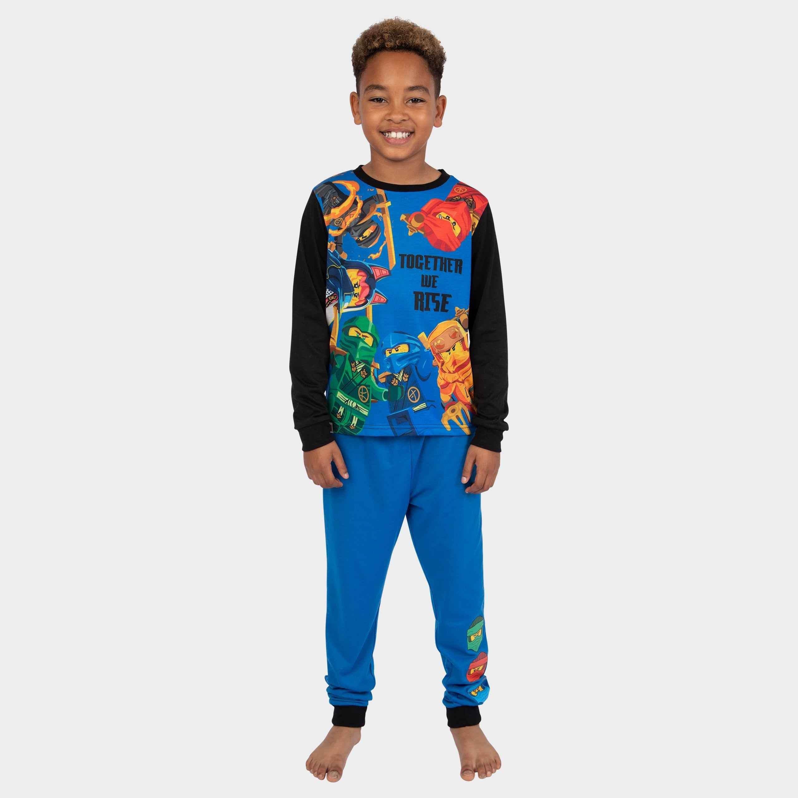 LEGO Ninjago Boys Pyjamas Ninja Kids PJs 100% Polyester Blue