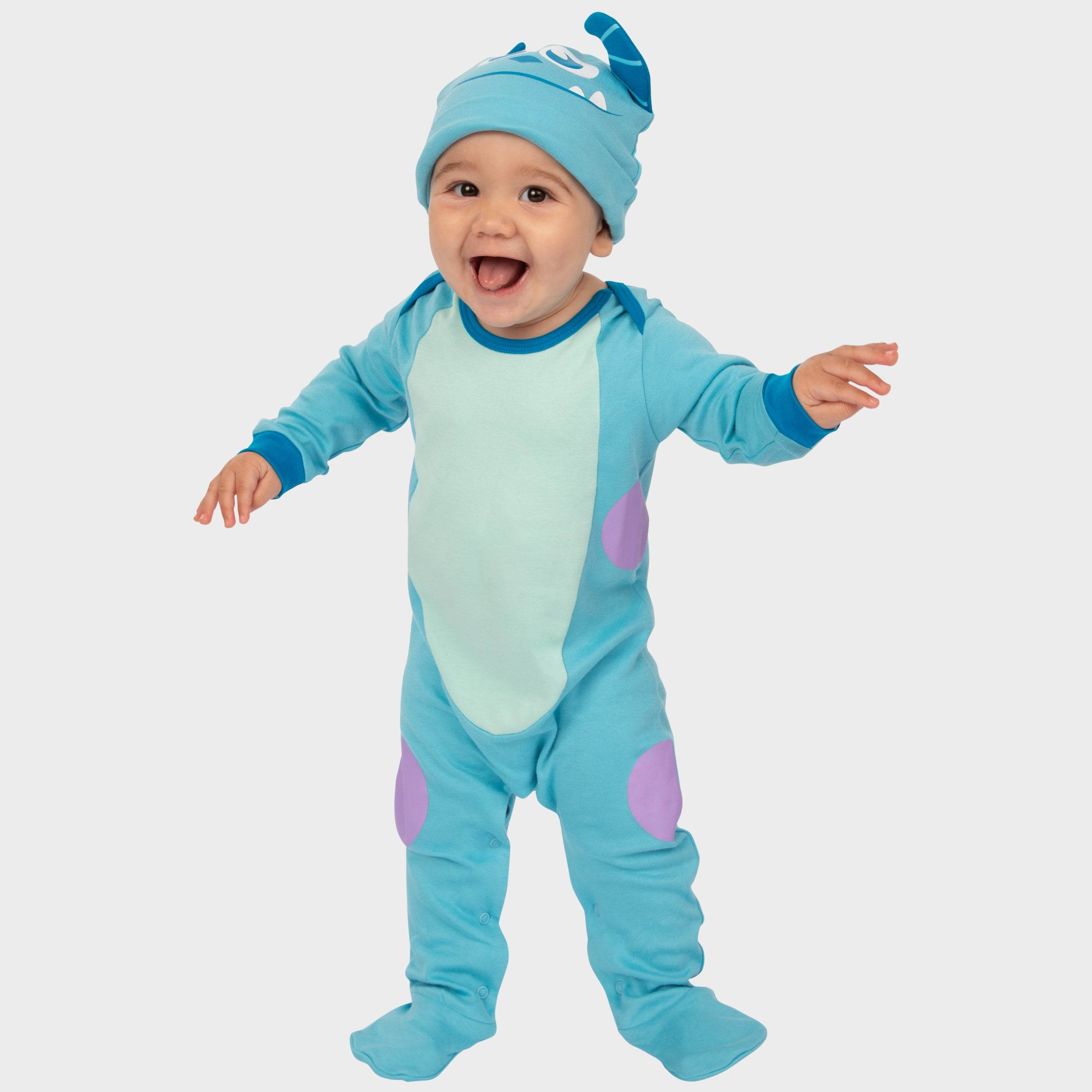 baby monsters inc costume Monsters Inc Baby Sleepsuit | 100% Cotton | 3D Ears