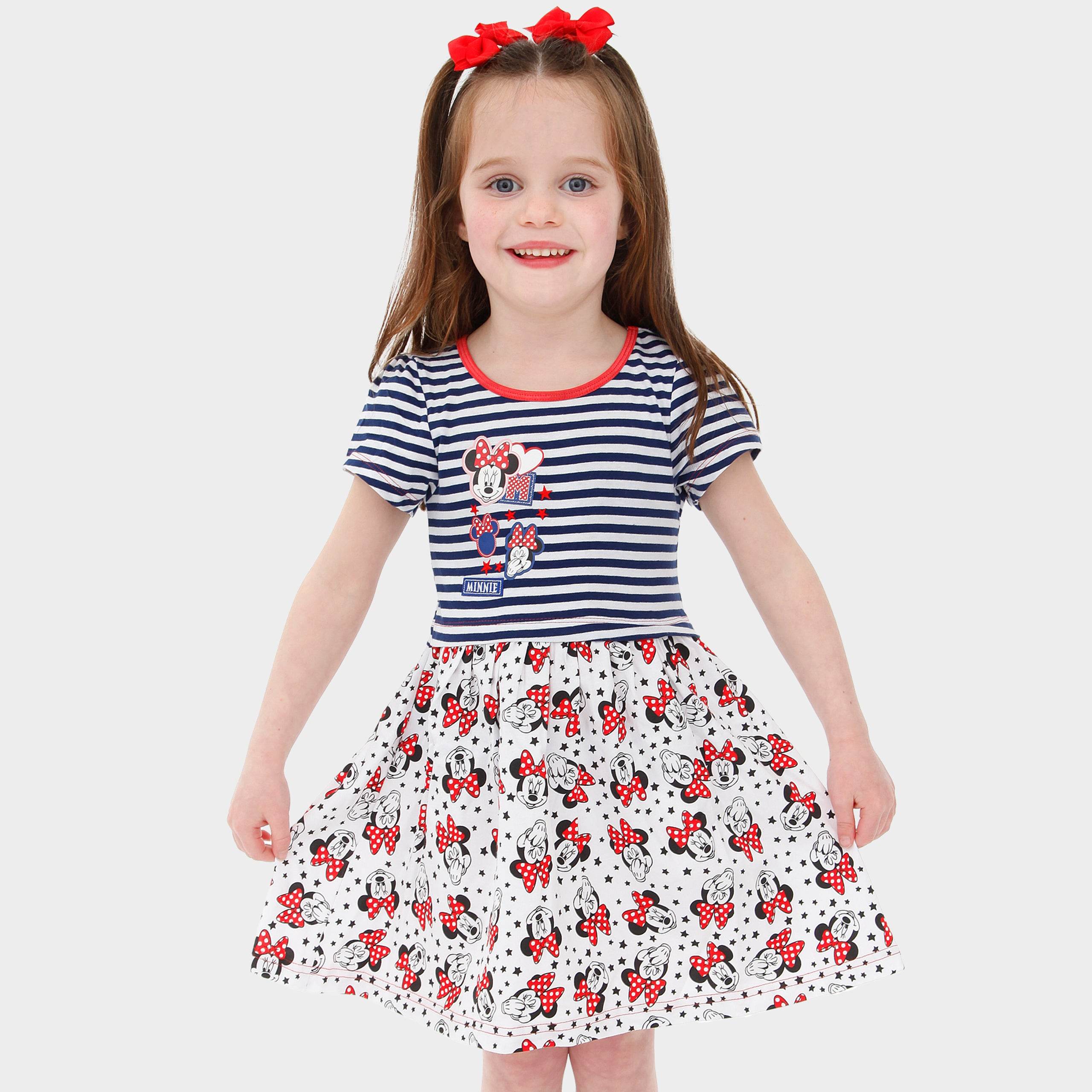 Minnie Mouse Girls Dress | 100% Soft Cotton Disney Dress