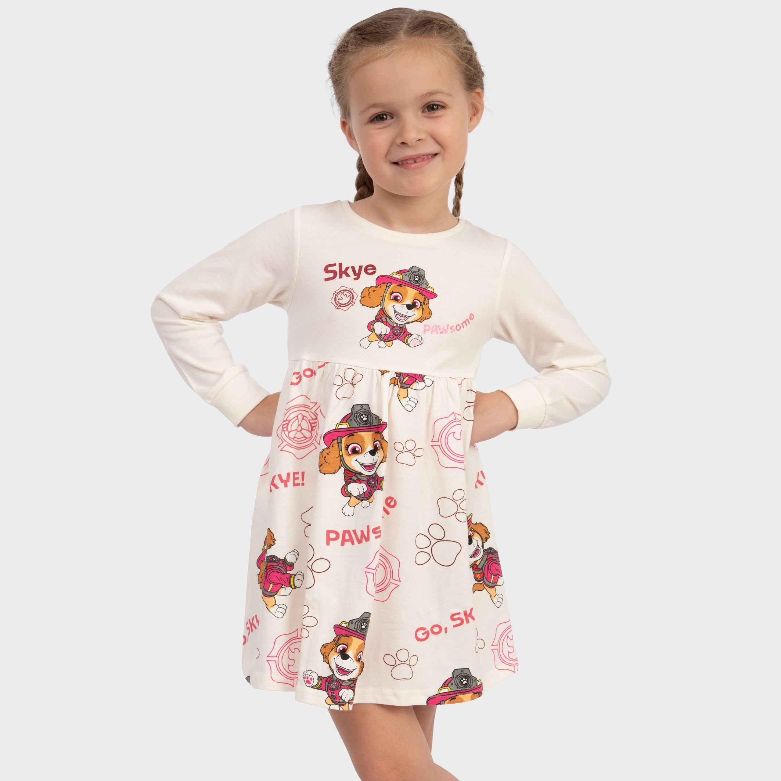 PAW Patrol Long Sleeve Dress Skye Dress For Girls Kids Day