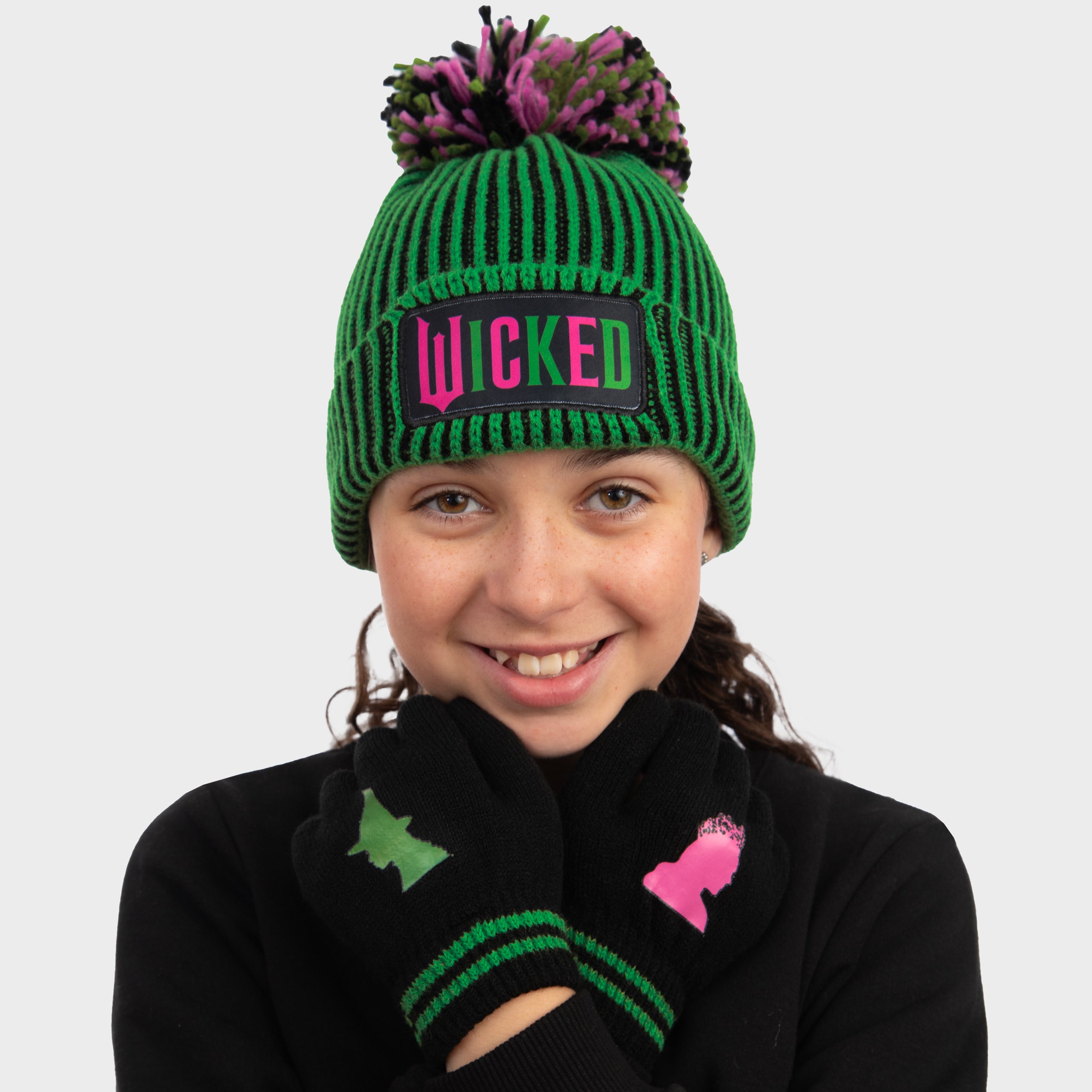 NWT Eugenia Kim x Wicked Frances Beanie Wool Knit Hat Green Glitter Ombre Barefoot Dreams CozyChic Contrast Grid Beanie main image 2