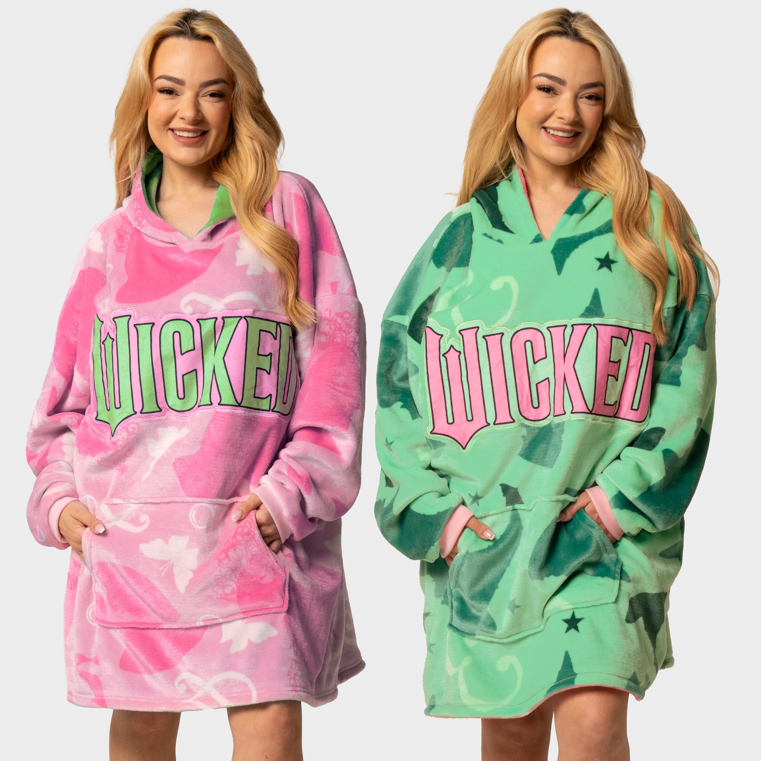 Wicked Lounge Hoodie Ladies Reversible Hoodie Pink And Green