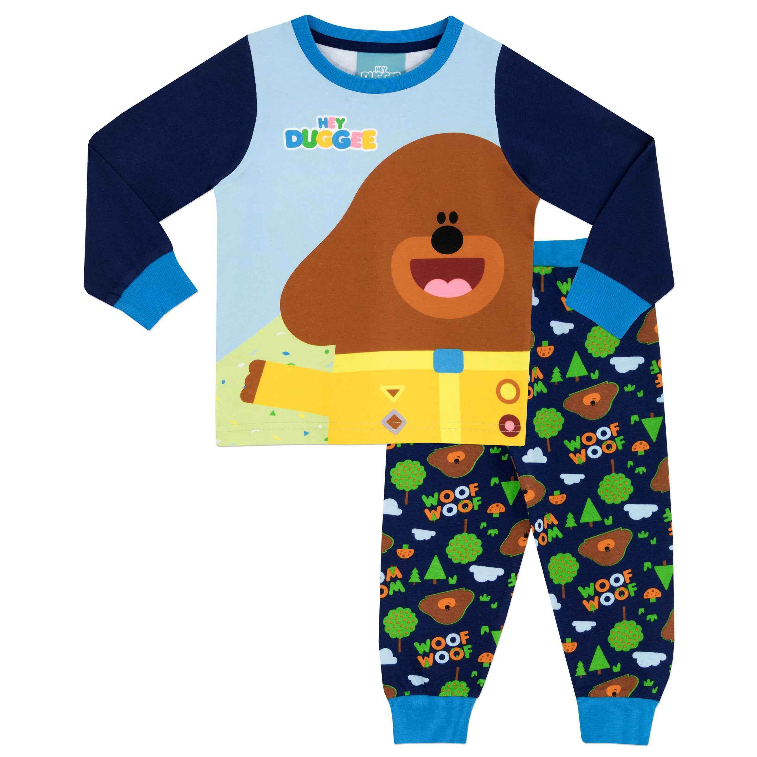 Pigiama Bambini Hey Duggee Blu Con Abbraccio, Maniche Lunghe, 2-3 Anni, Ufficiale CBeebies