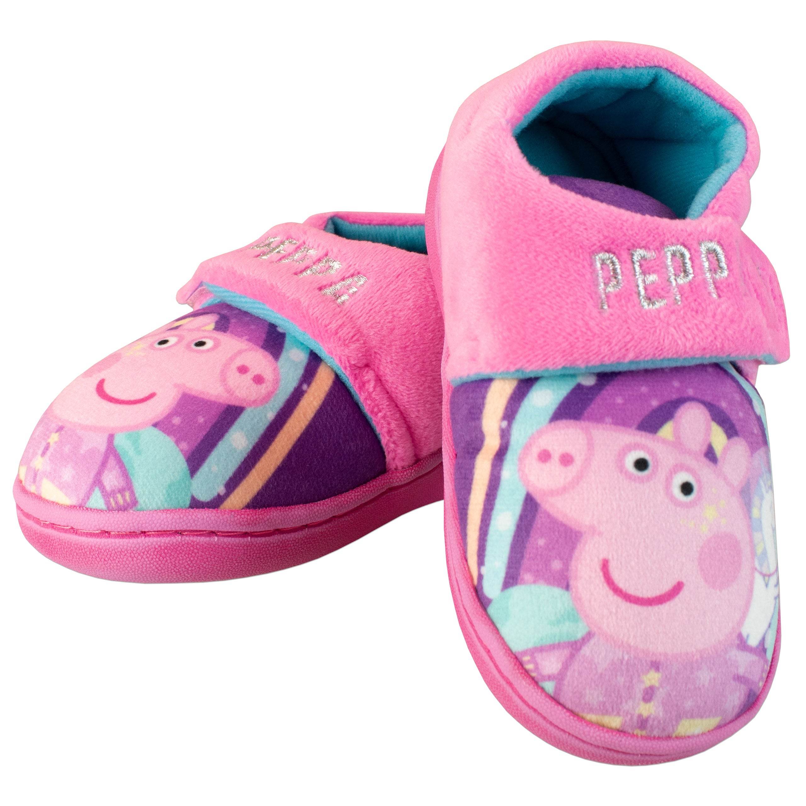 Peppa Pig Girls Slippers Super Soft Fleece Pink Kids Slippers