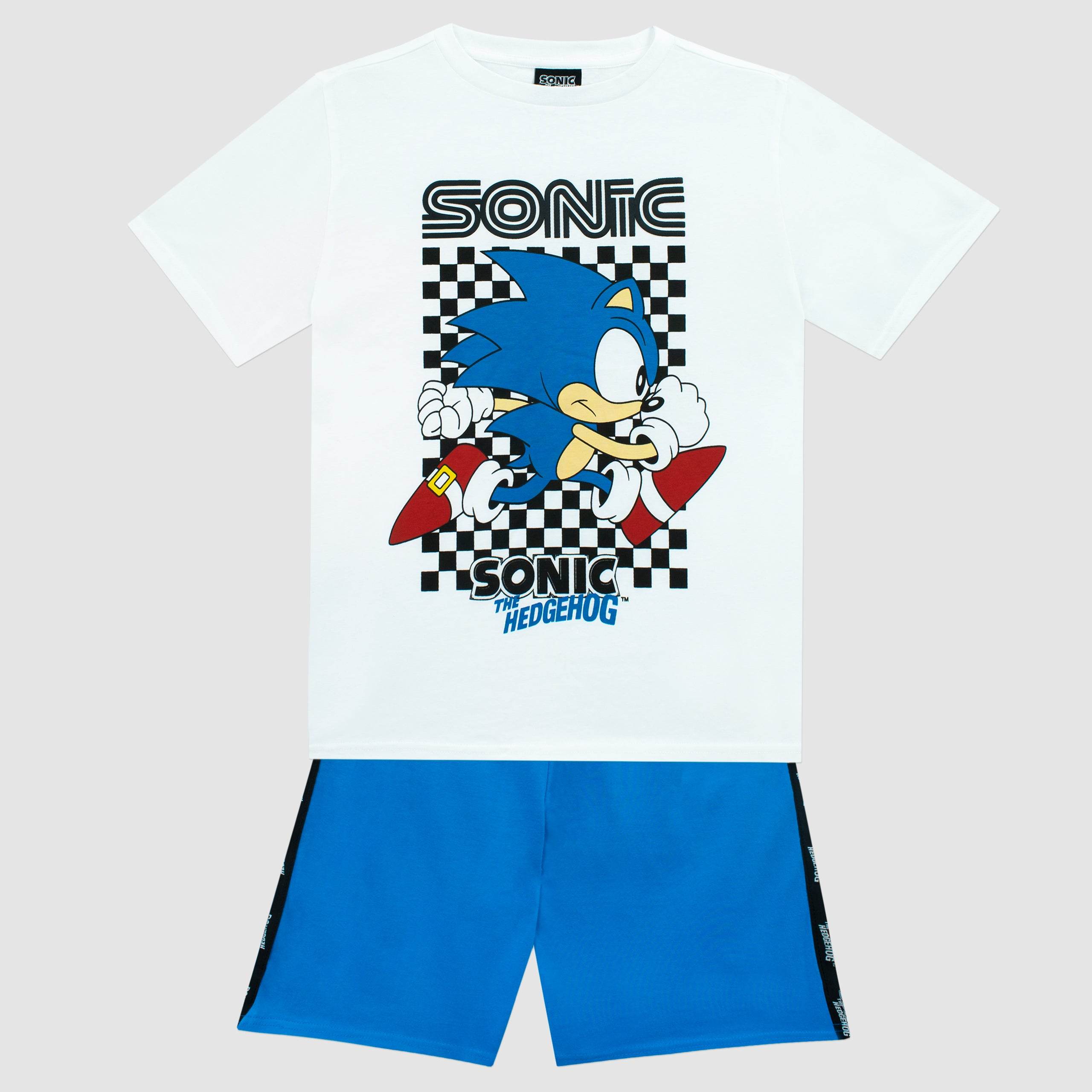 Sonic Boys T-Shirt & Shorts Set | 100% Cotton | White/Blue Outfit ...