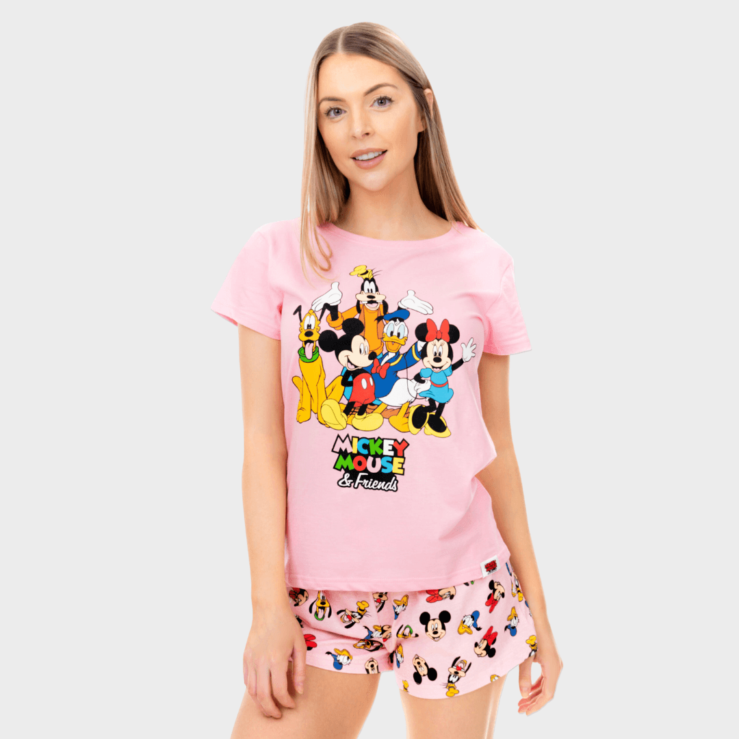 Mickey Mouse Friends Womens PJs 100% Cotton Short Pyjamas