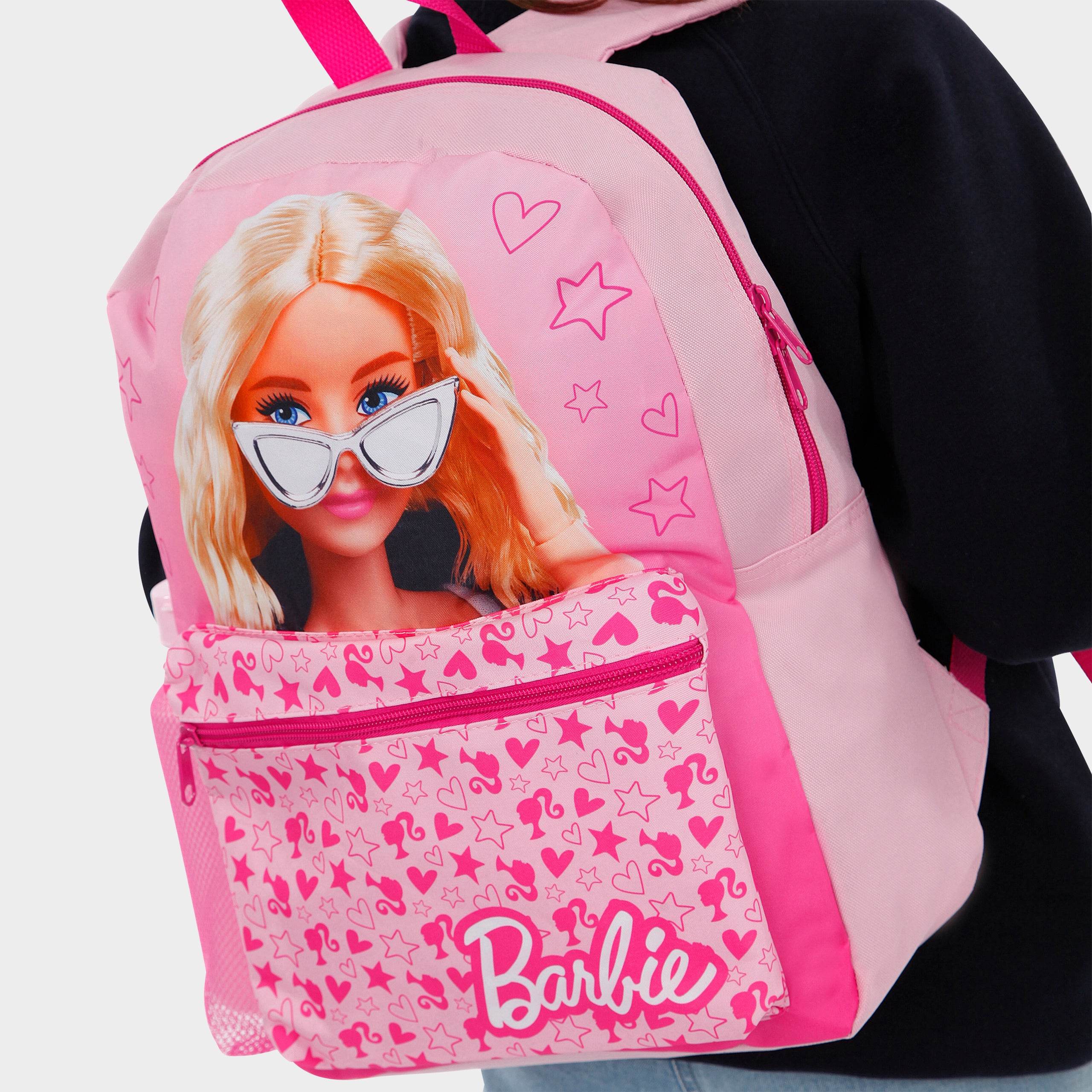 Barbie Backpack Set School Bag, Pencil Case, Lunch Bag Bottle