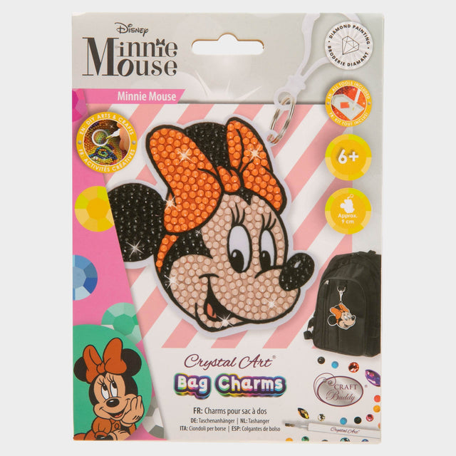 Disney Minnie Mouse Craft Buddies - Crystal Art Charm Keyring - Character.com