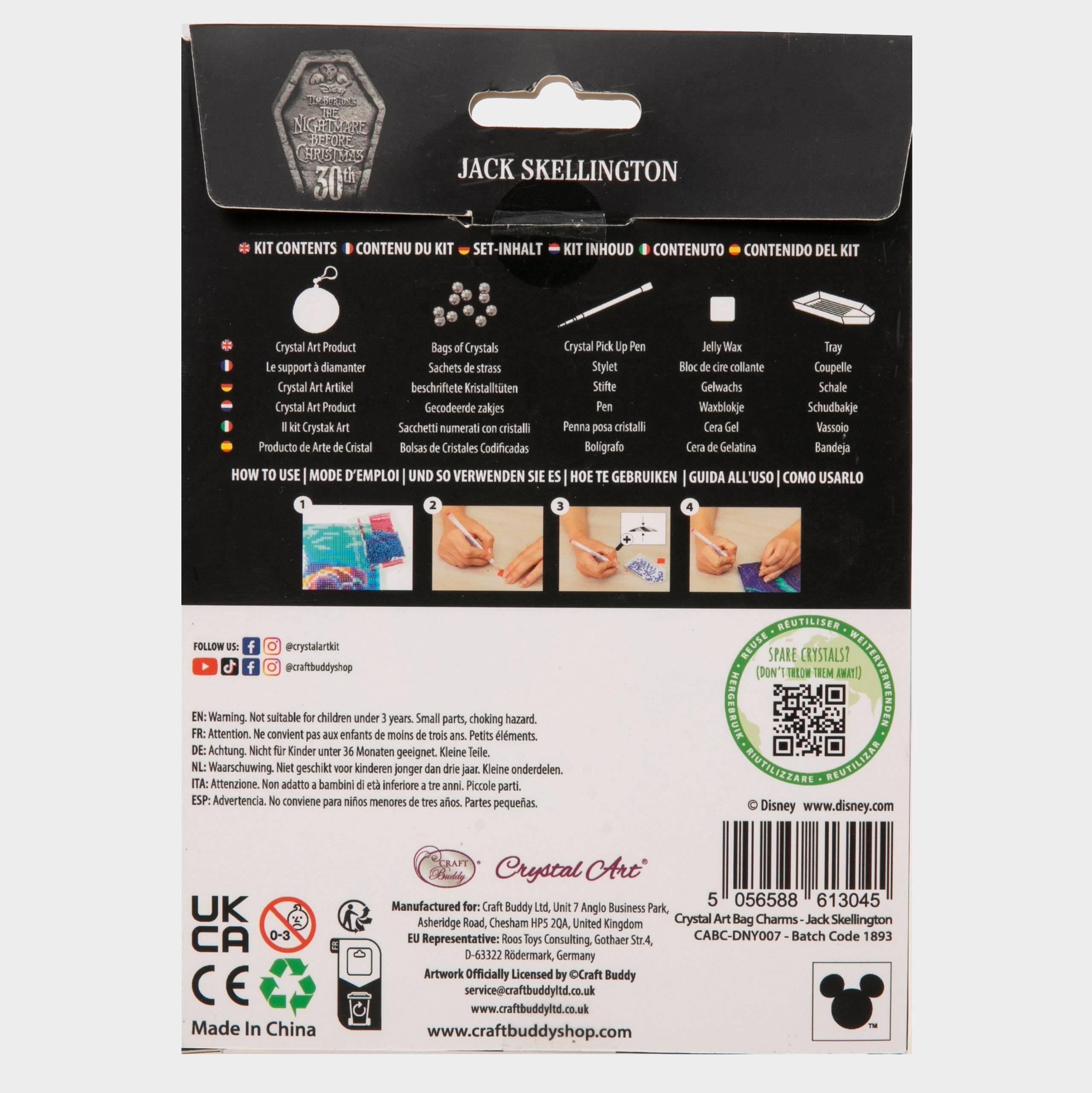 The Nightmare Before Christmas Jack Skellington Crystal Art Keyring - Character.com