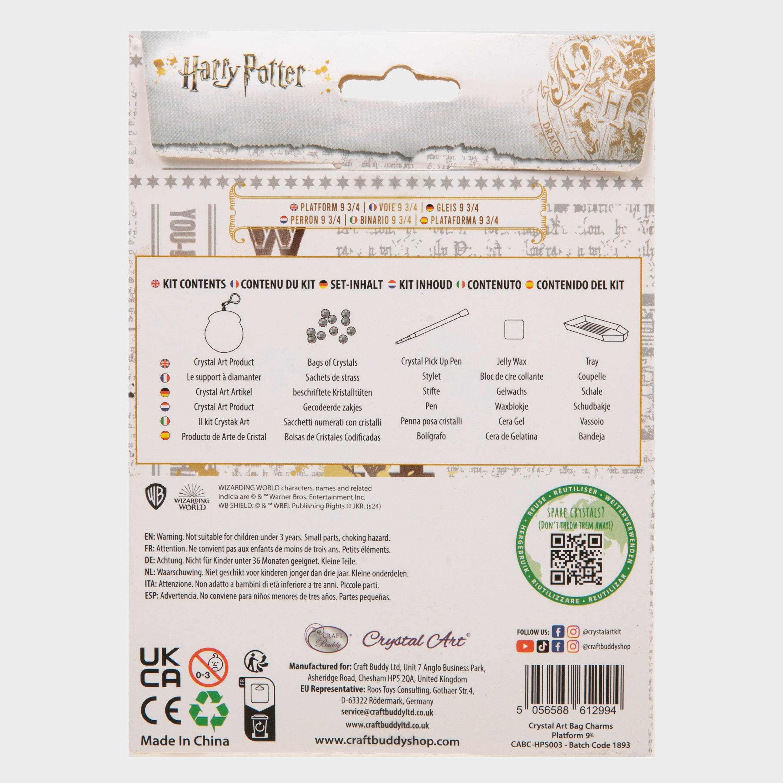 Harry Potter Platform 9 ¾ Crystal Art Bag Charm - Character.com