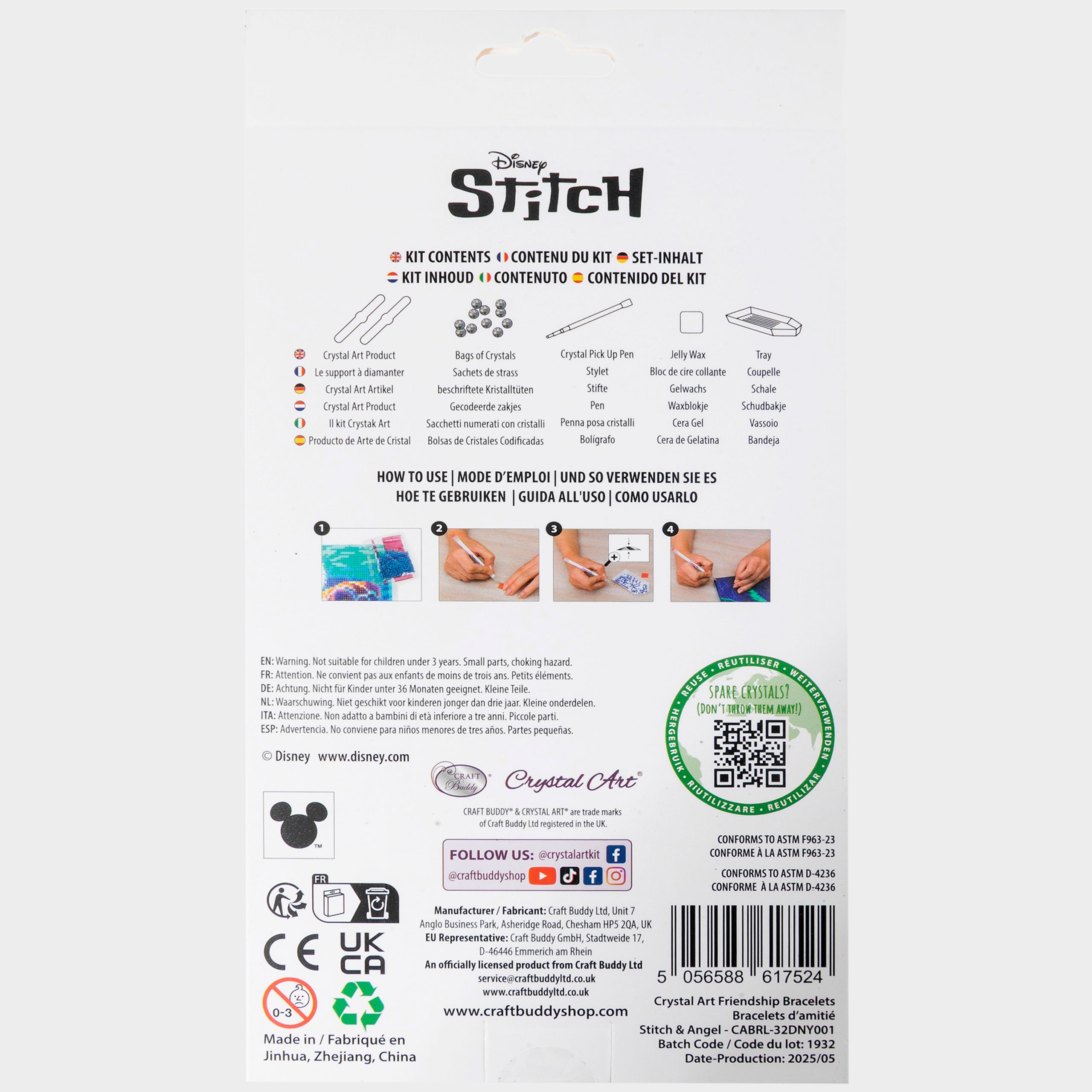 Lilo & Stitch Craft Buddies | Stitch And Angel Friendship Bracelet  | ONE SIZE