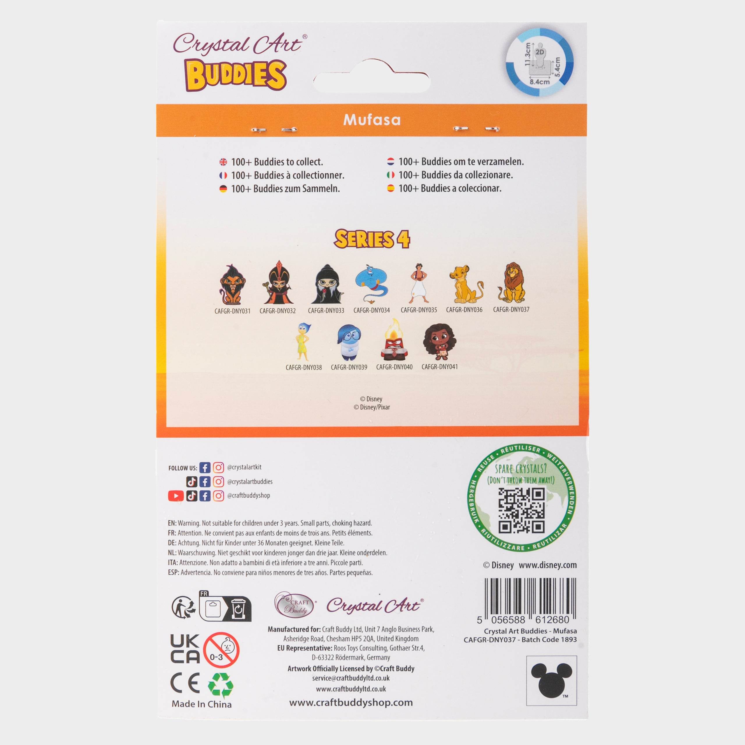 Disney Lion King Mufasa Crystal Art Buddy - Character.com