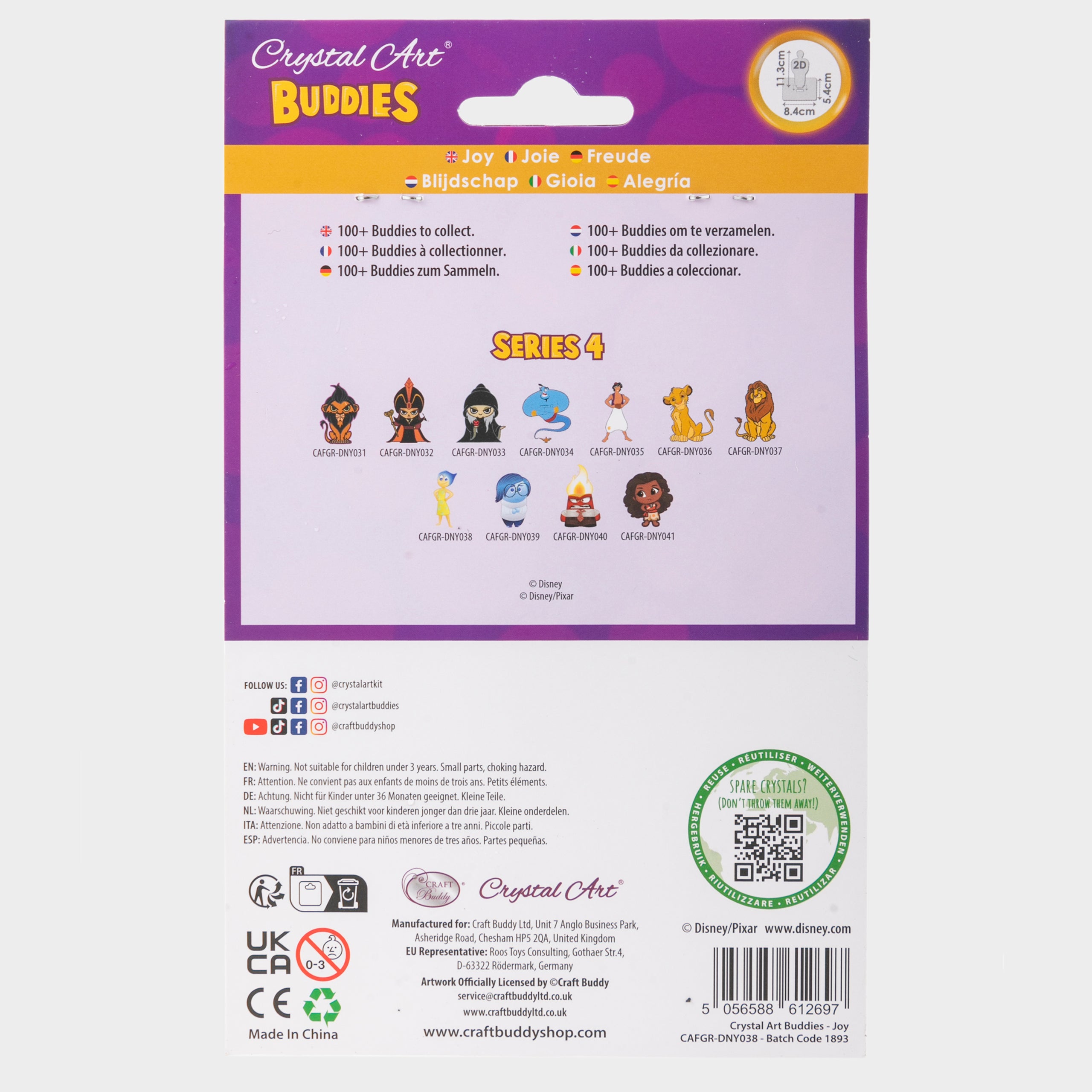 Disney Inside Out Joy Crystal Art Buddy