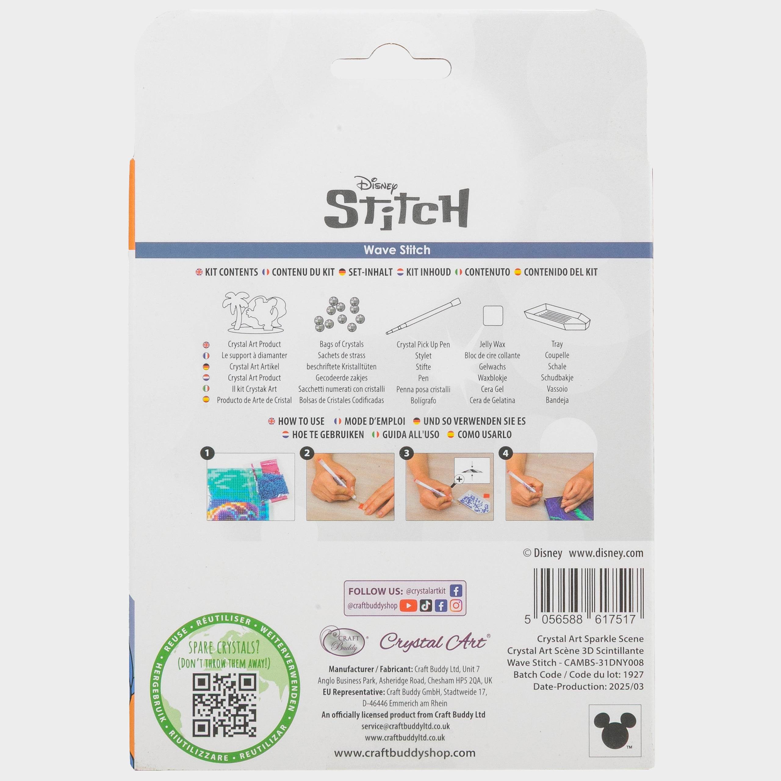 Lilo & Stitch Surfing Scene Sparkle Crystal Art Buddy - Character.com