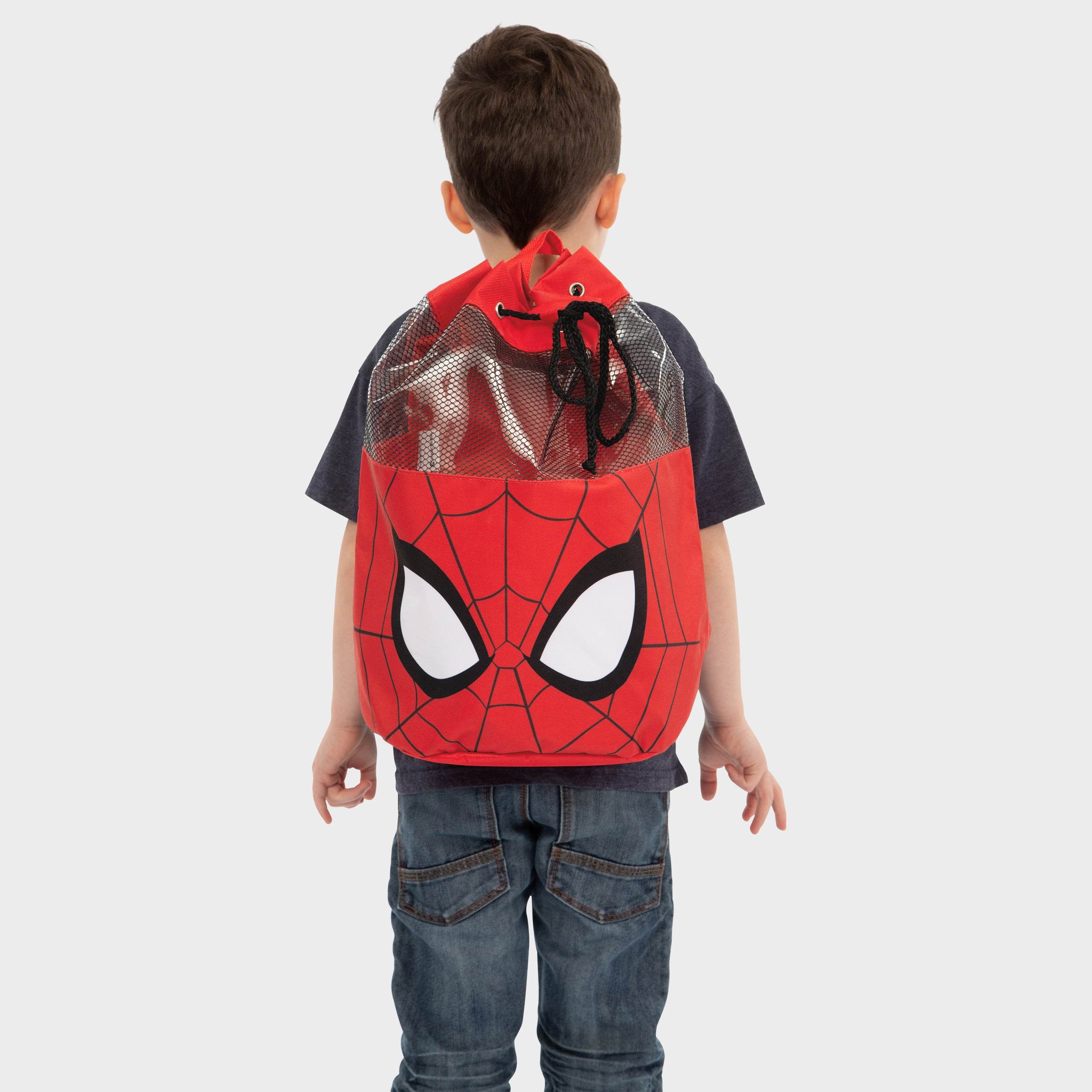 Marvel Spiderman Boys Swim Bag | Drawstring Spidey Rucksack | Red ...