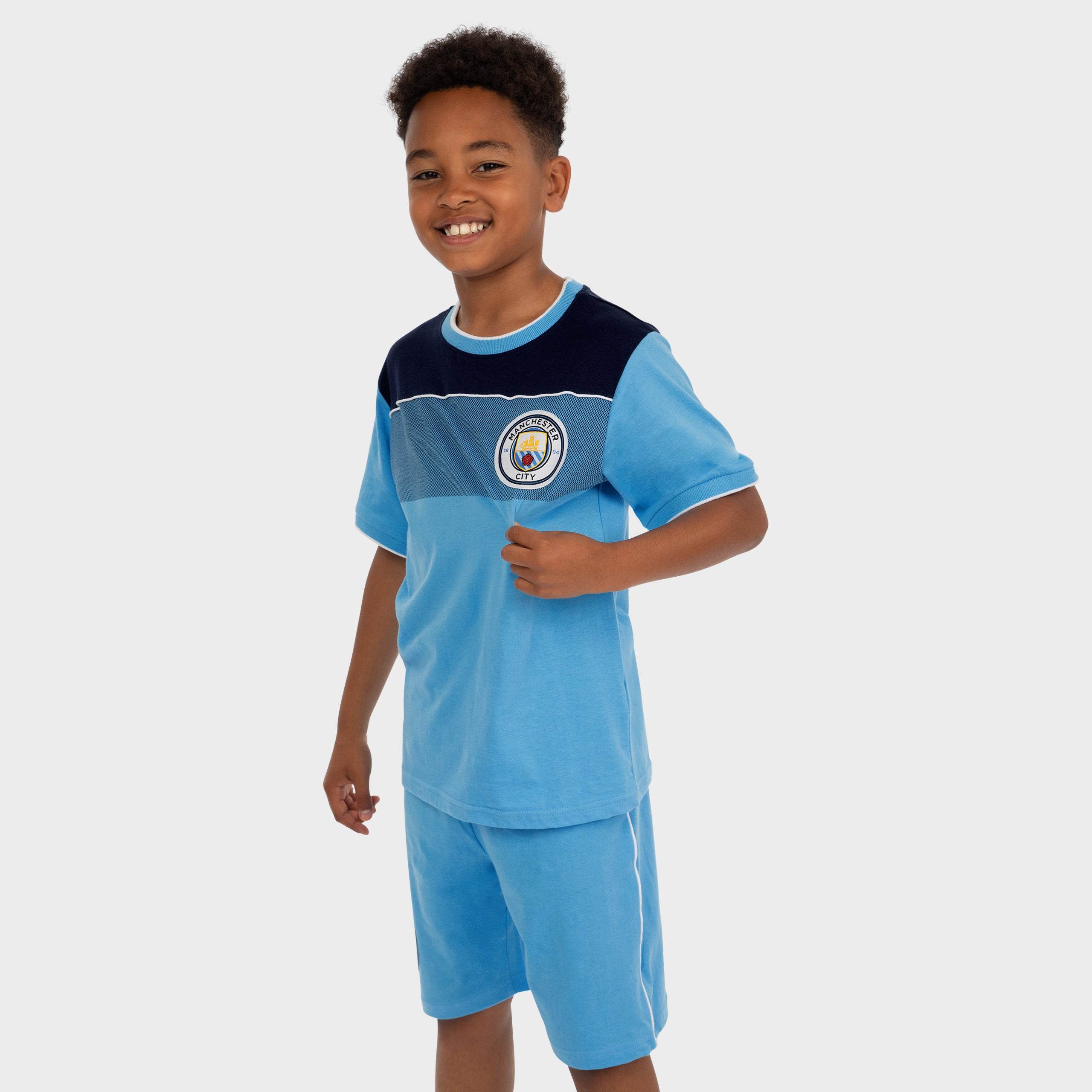 Pyjama Manchester City FC Garçon - Ensemble Sublimation Officiel Man City Manches Longues