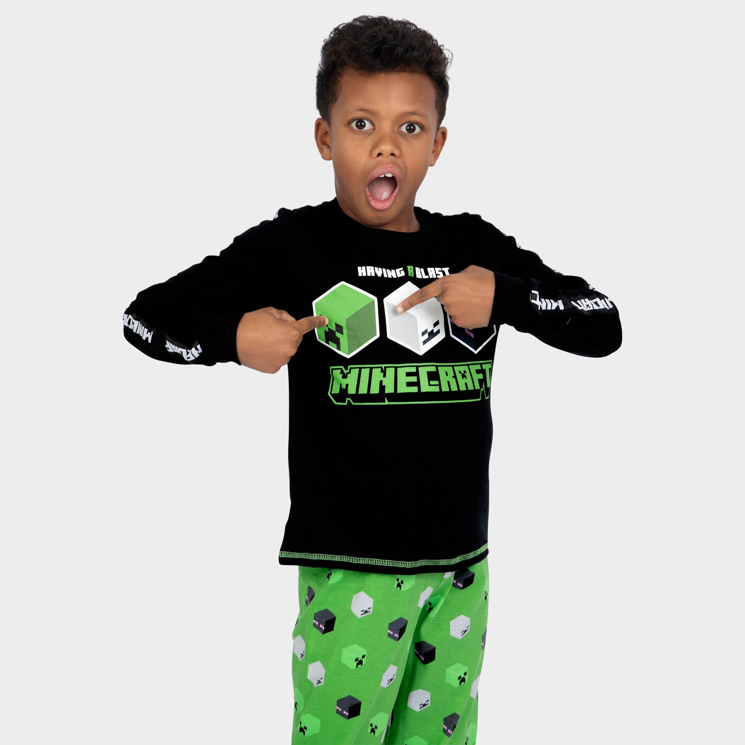 Boys Long Sleeve Minecraft Snug Fit Cotton Pajamas - MULTI Boys Long Sleeve Minecraft Snug Fit Cotton Pajamas - MULTI
