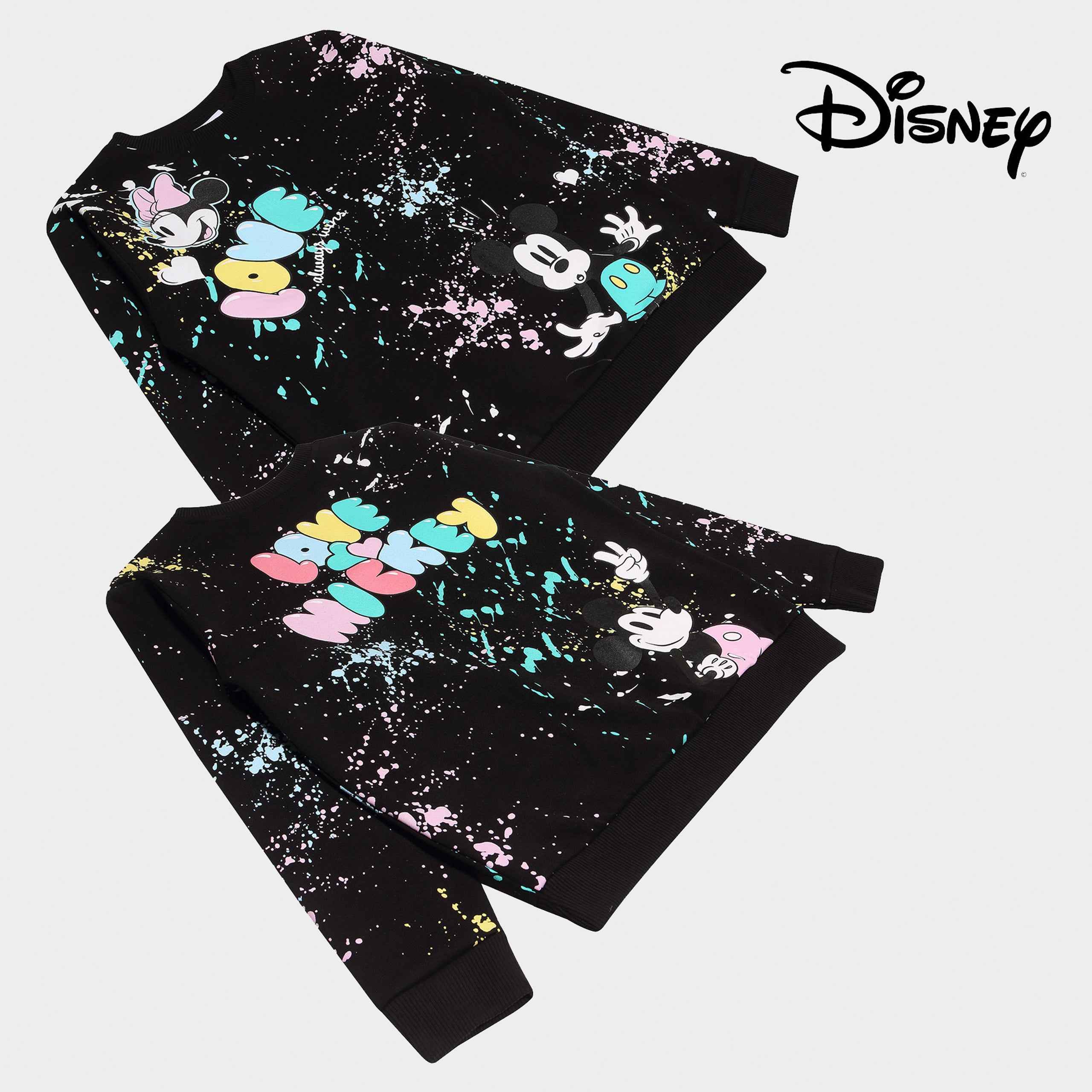 Disney Mickey Paint Splatters Sweatshirt