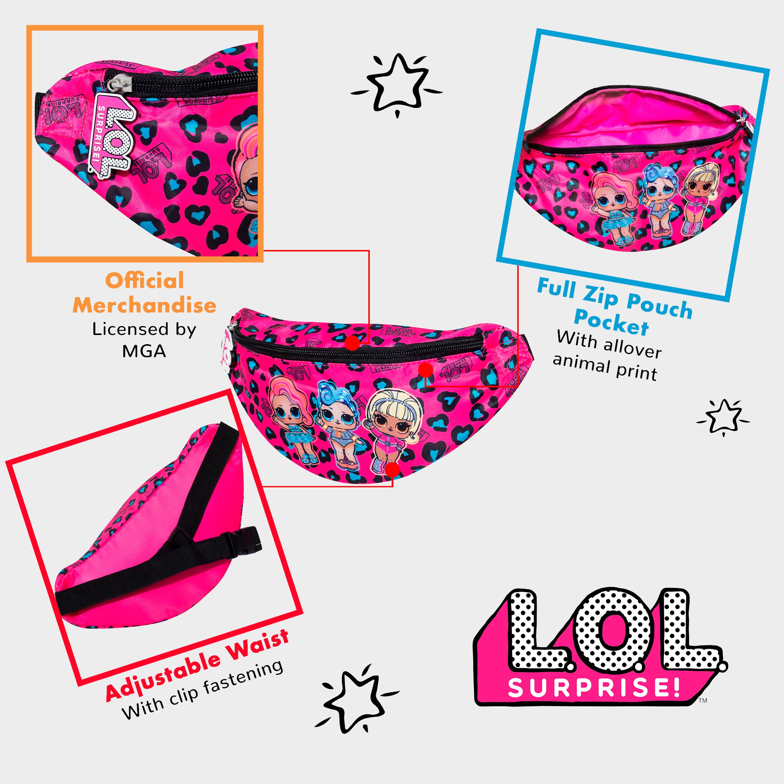 LOL Surprise Character Group Girls Bum Bag