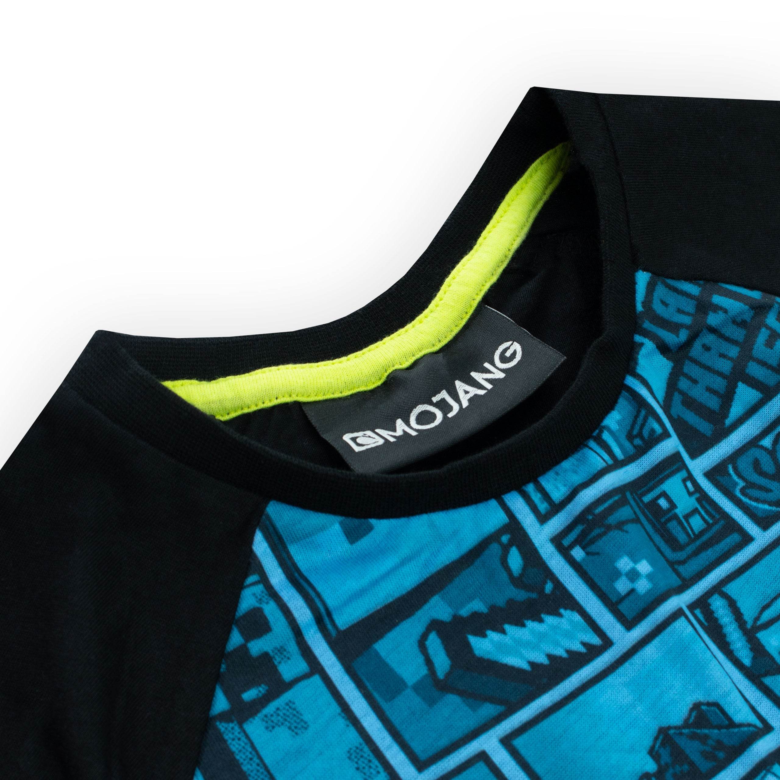 Minecraft Boys Pyjamas Set Top And Shorts Kids Gamer - Green