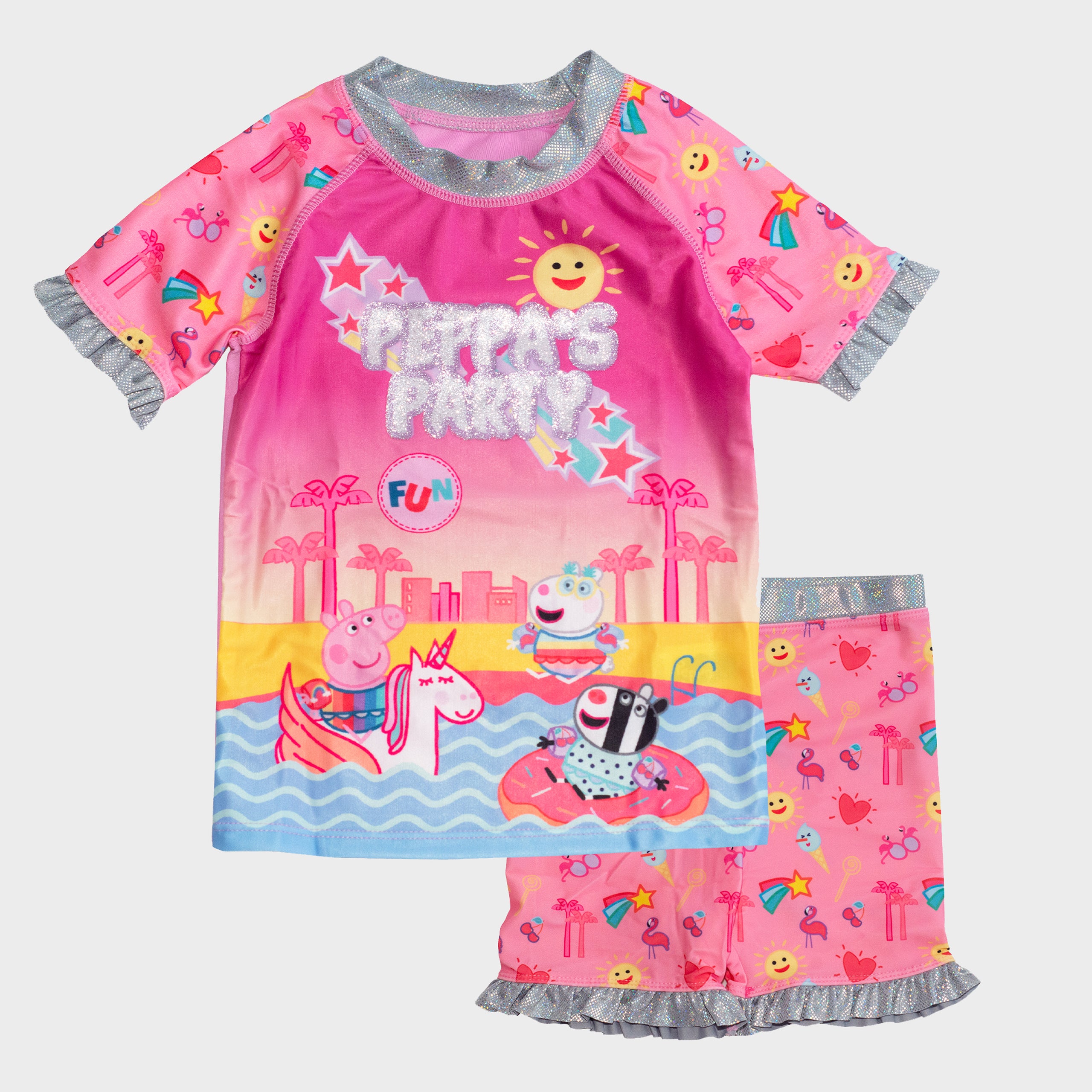 Peppa Pig Party Girls Swimming Top and Shorts