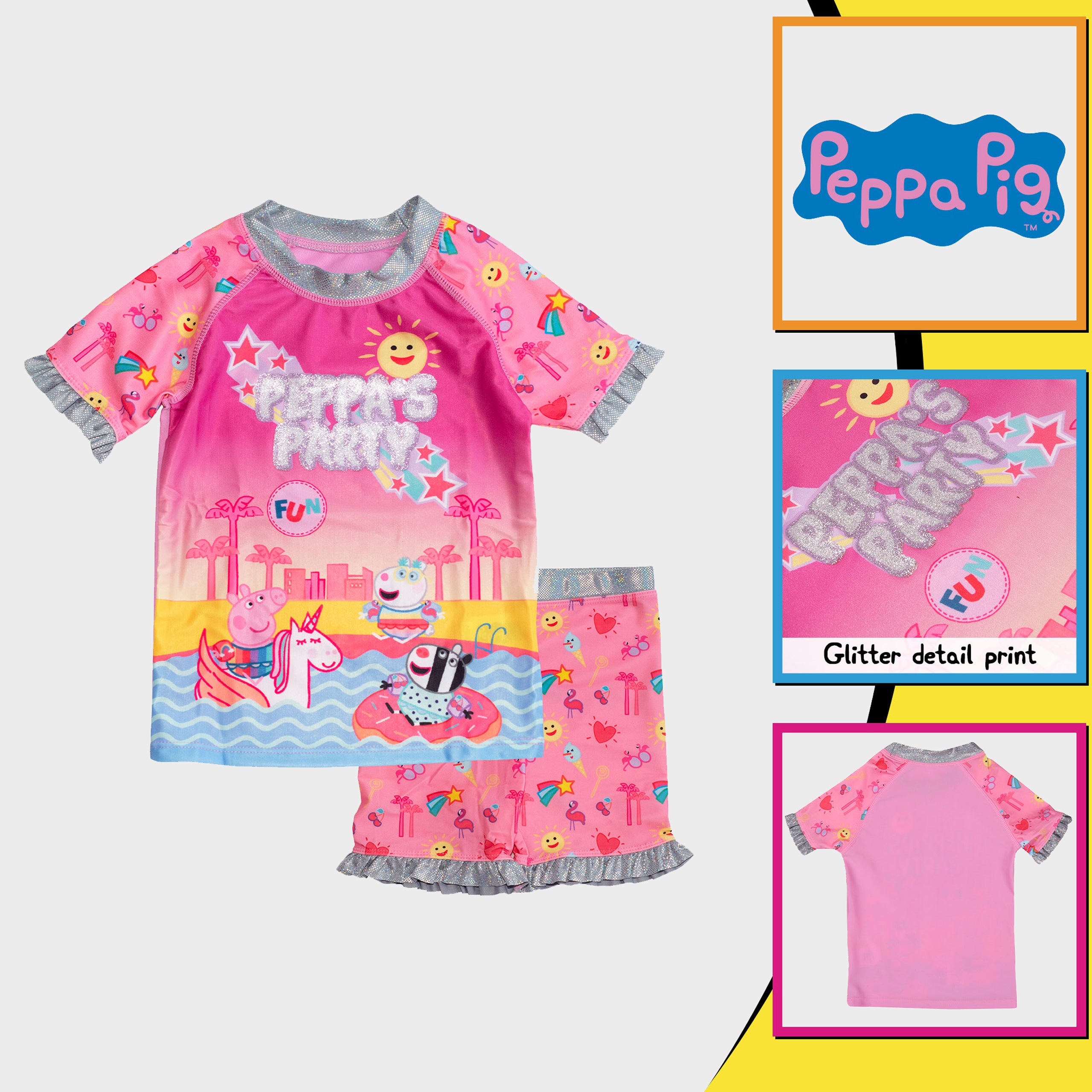 Peppa Pig Party Girls Swimming Top and Shorts