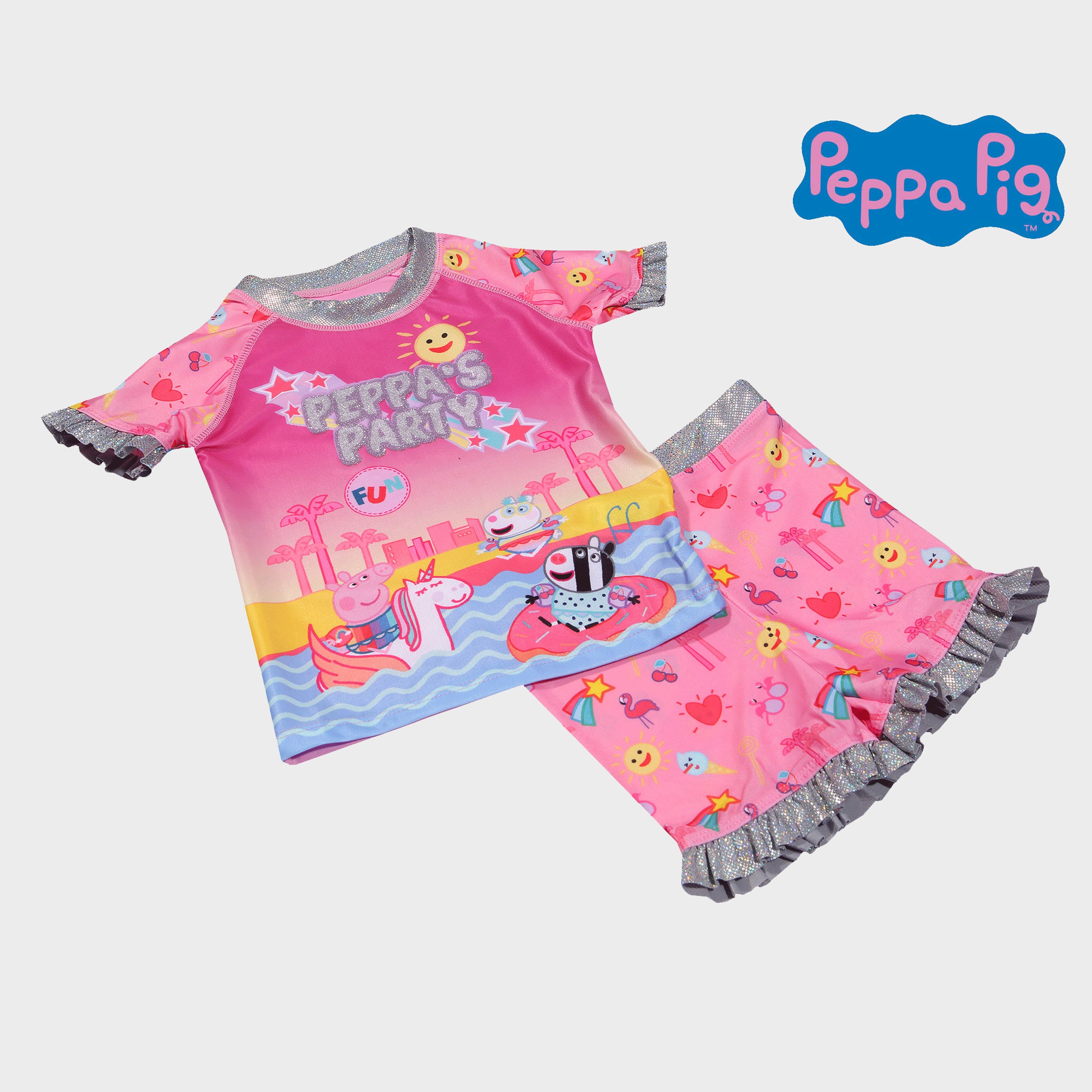 Peppa Pig Party Girls Swimming Top and Shorts