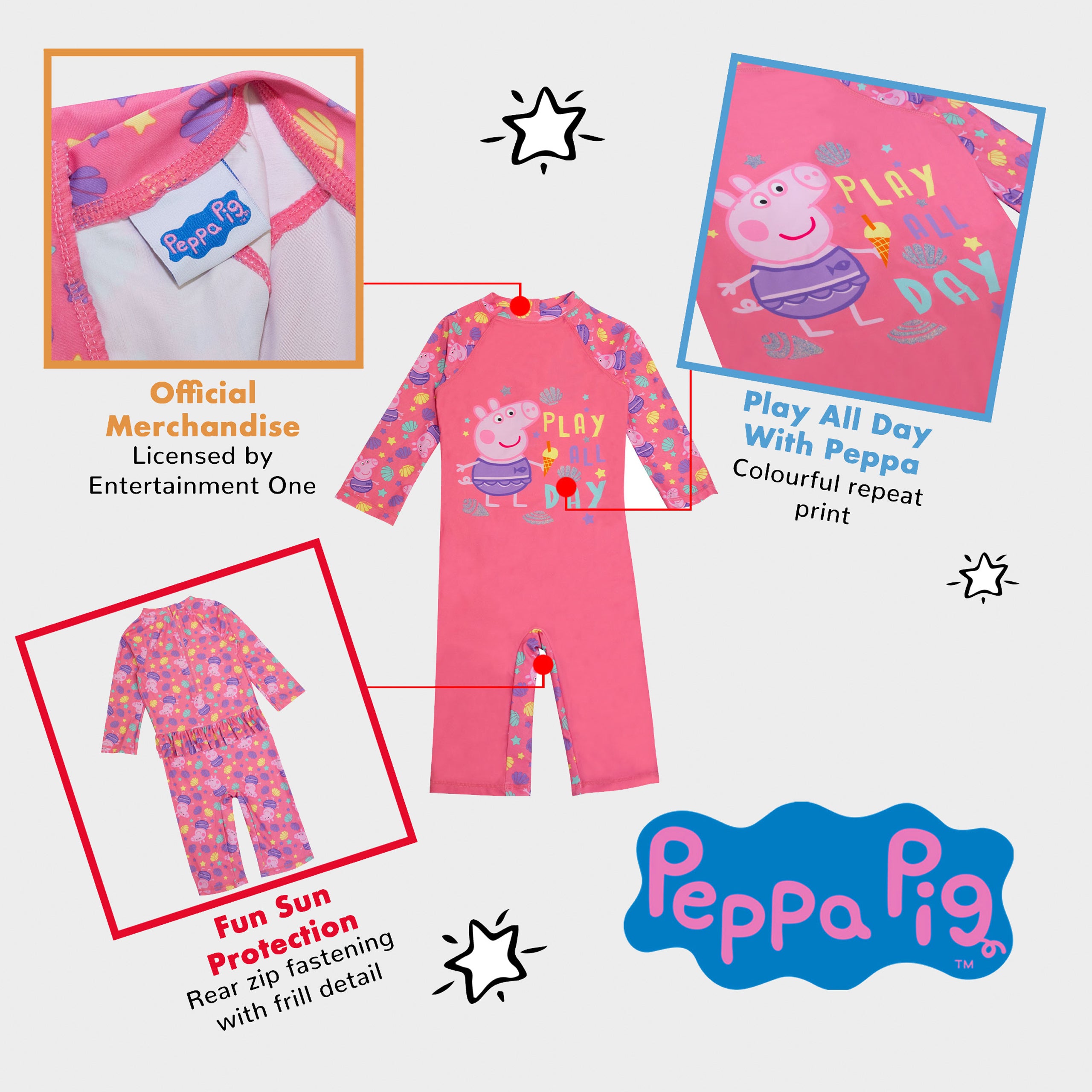 Peppa Pig Play All Day Girls Swimsuit