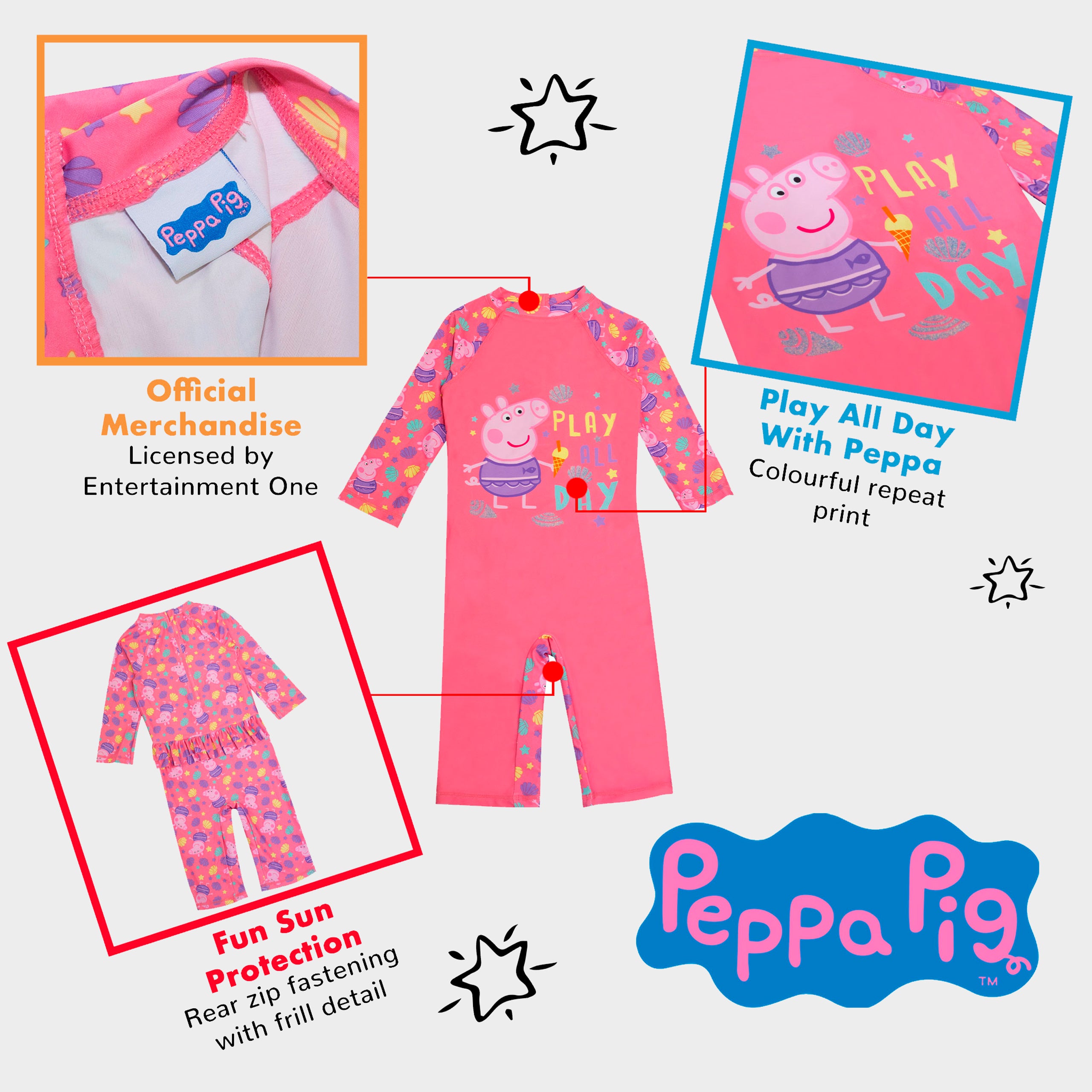 Peppa Pig Play All Day Girls Swimsuit