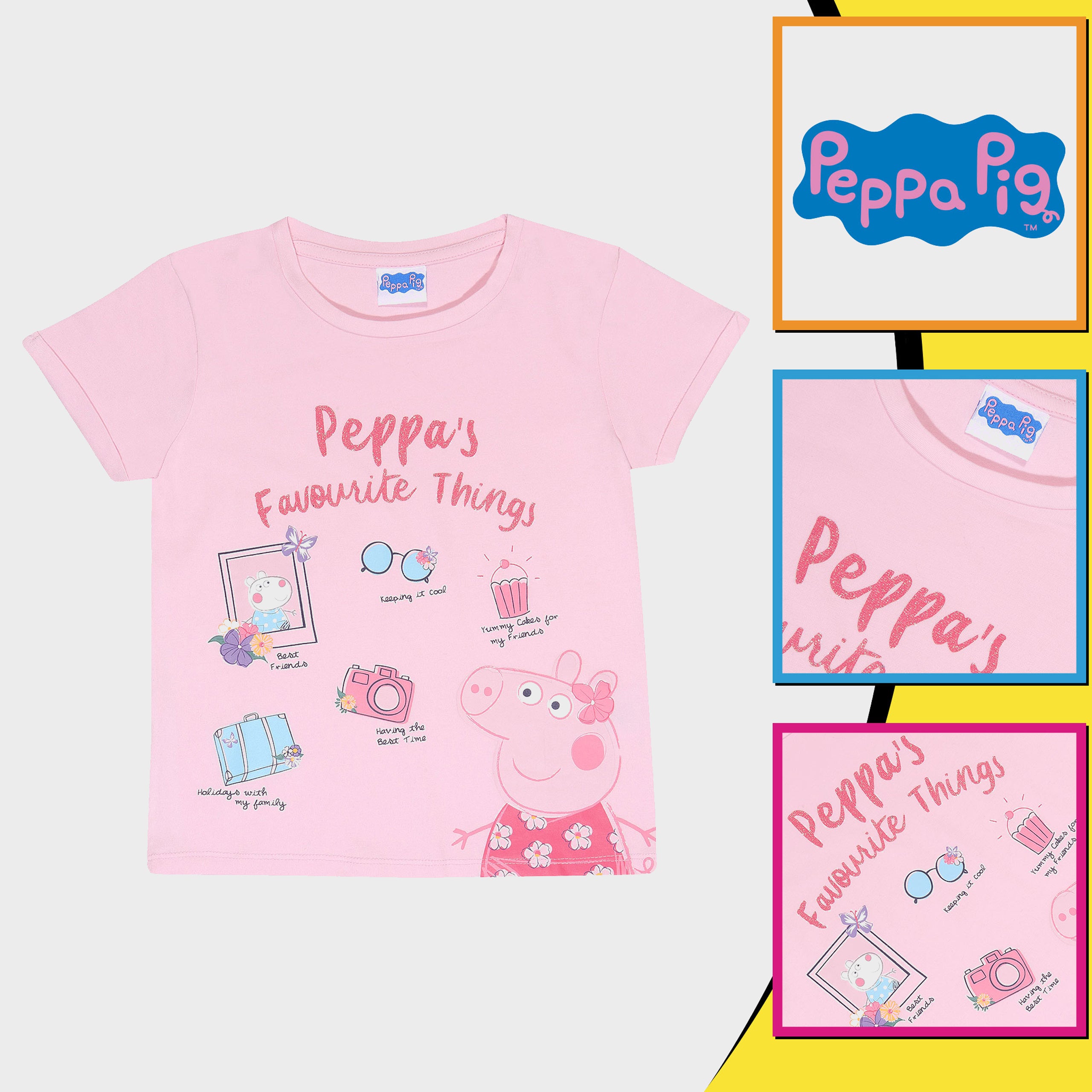Peppa Pig Favourite Things Baby Girls T-Shirt