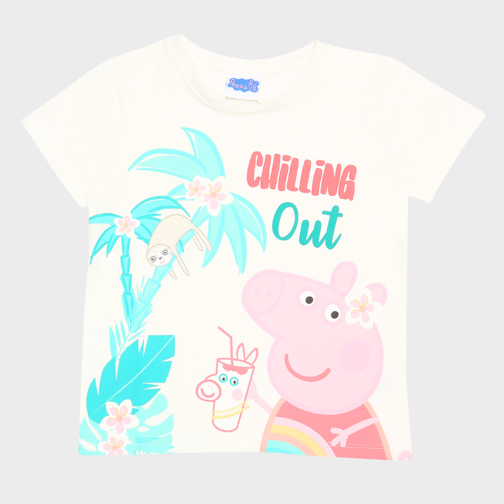 Peppa Pig Chilling Out Girls T Shirt Kids Clothing Character