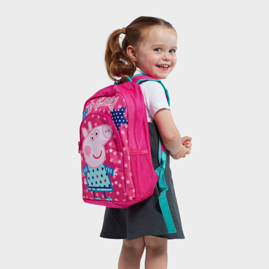 Peppa Pig Girls Bag | Kids Peppa School Backpack | Pink/Blue ...