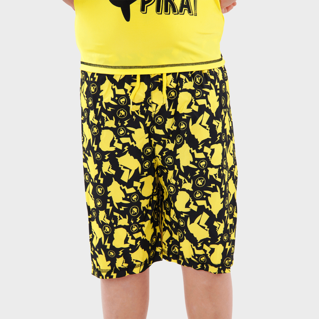Maillot De Bain 2 Pièces Garçon Pokémon Pikachu - Rashguard 4 à 13 Ans