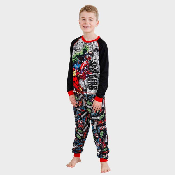 Marvel Boys Black Panther Pyjamas à Manches Courtes Avengers PJ pour Enfants Noir 4-5 Ans