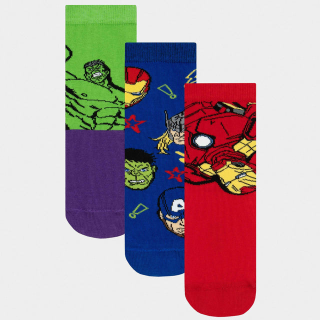 Marvel Avengers Iron Man And Hulk Pack Of 3 Socks