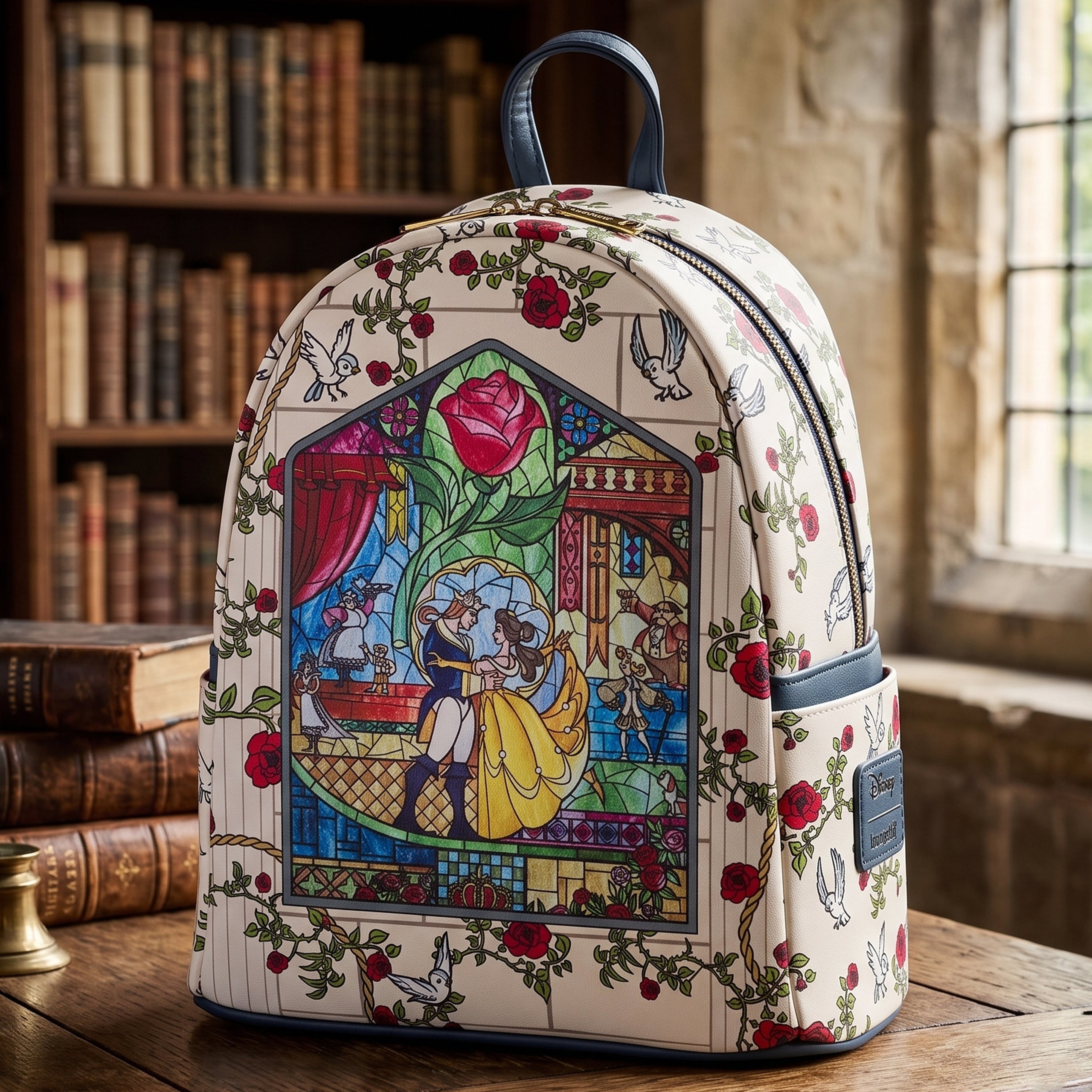 Beauty & The Beast Loungefly Stained Glass Mini Backpack