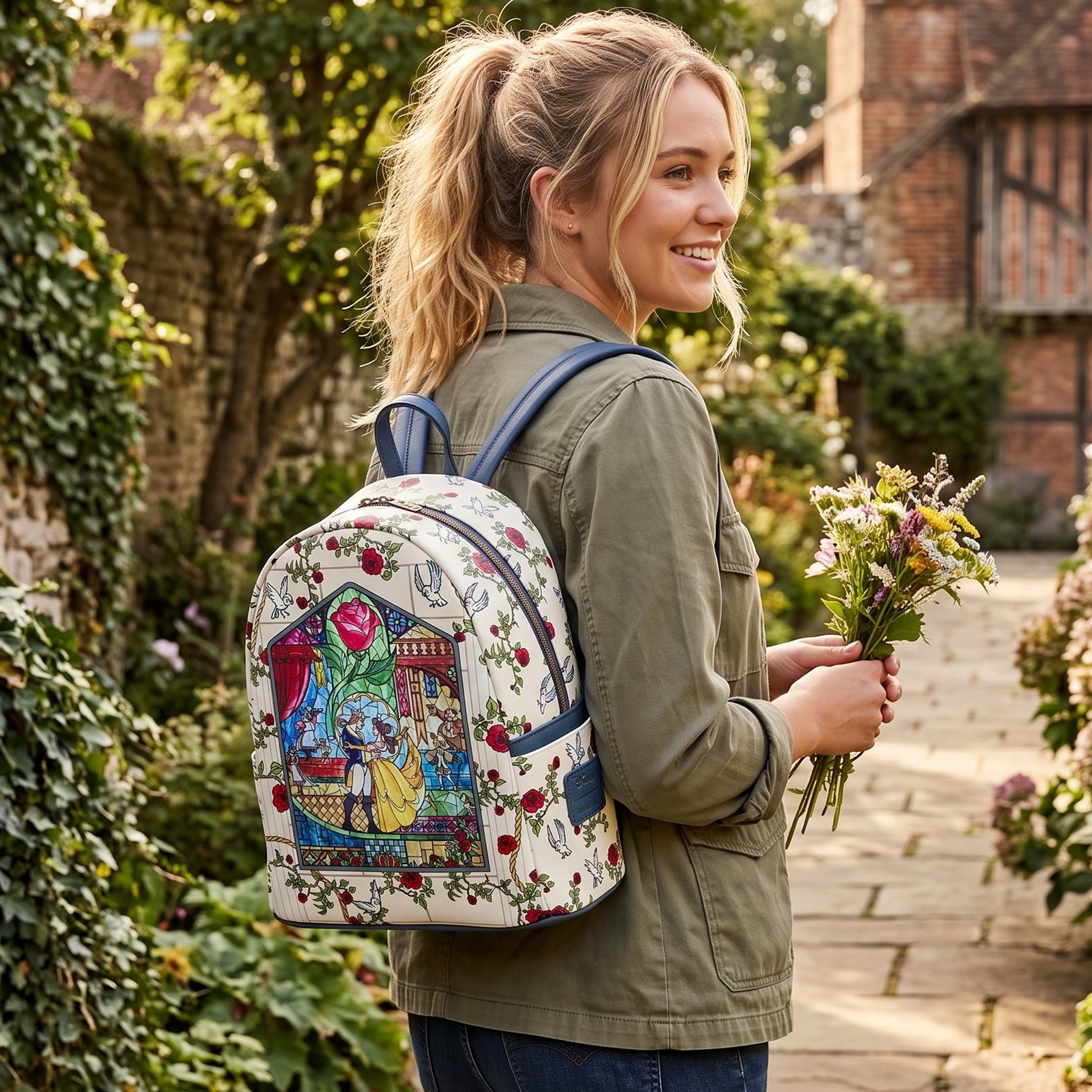 Beauty & The Beast Loungefly Stained Glass Mini Backpack