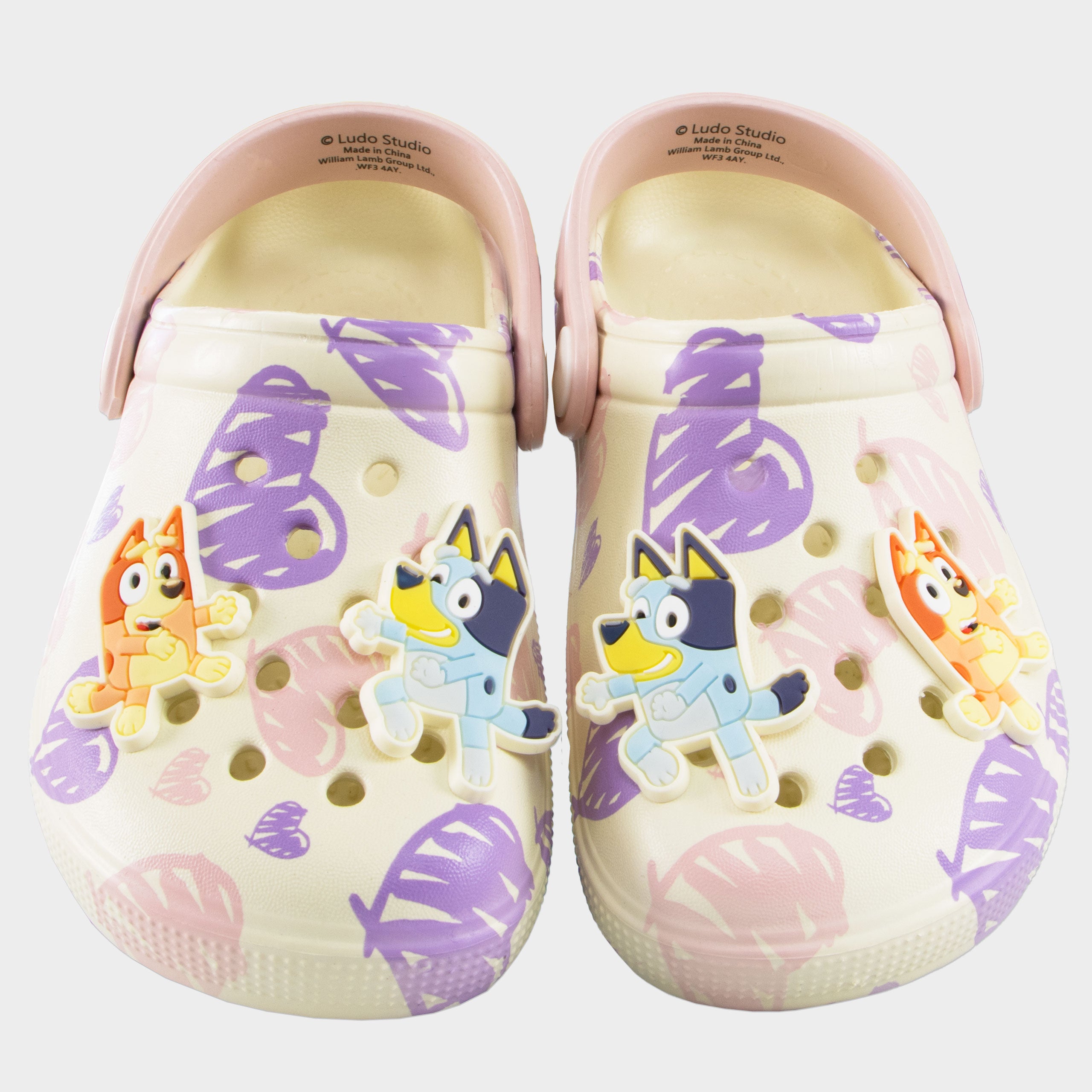 Bluey And Bingo Pink Hearts Clogs