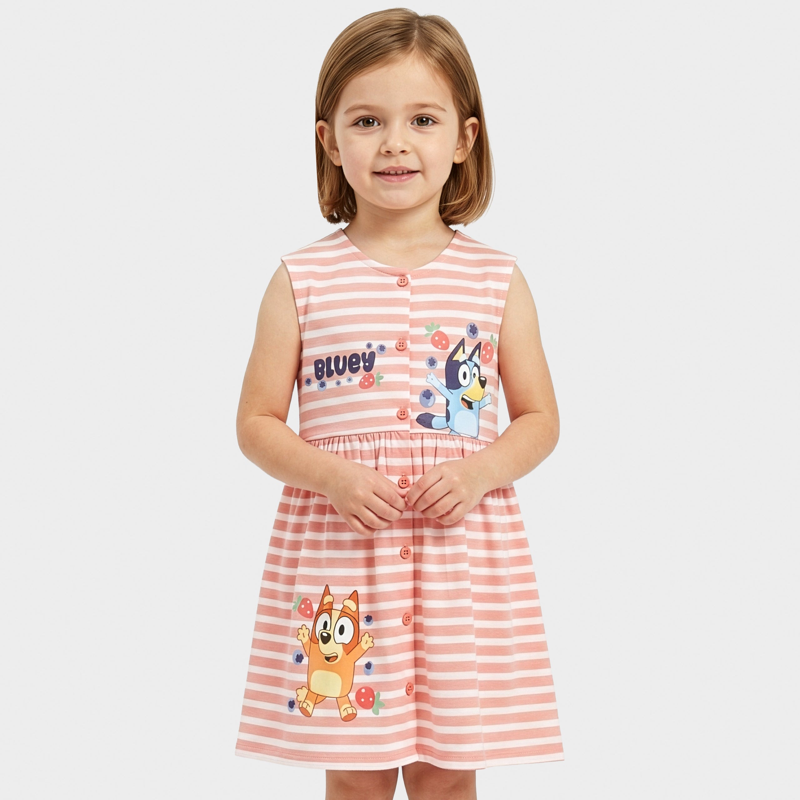 Bluey Stripe Button Down Dress